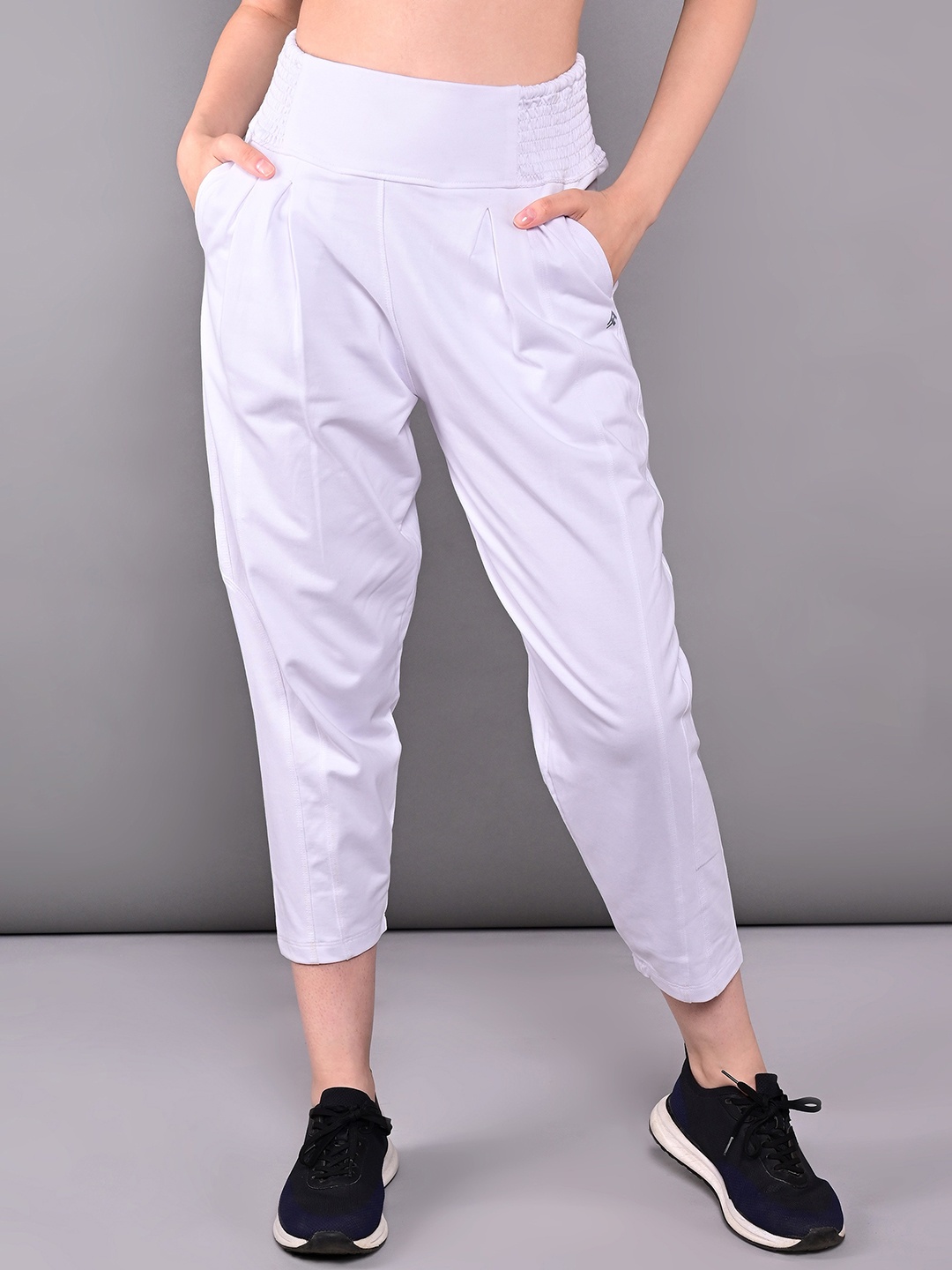 

Tuna London Women Cotton Mid-Rise Regular-Fit Track Pants, White