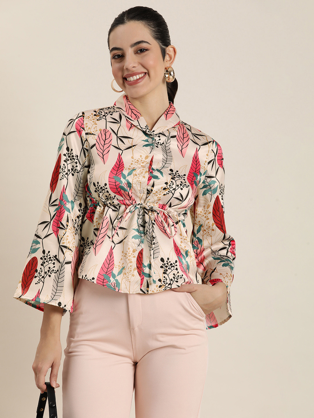 

HERE&NOW Floral Printed Shirt Style Top, Multi