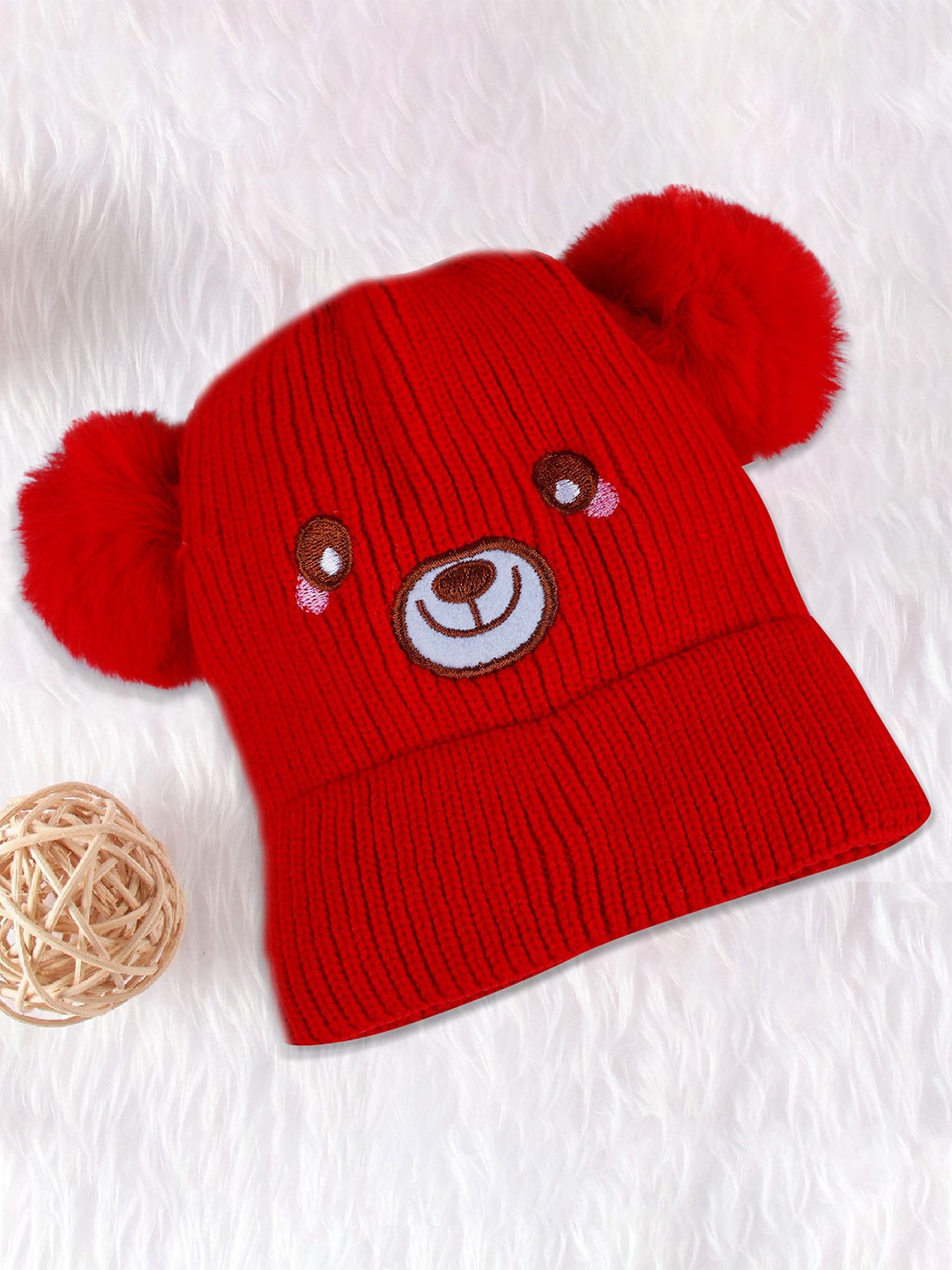 

Baby Moo Kids Woollen Beanie, Red