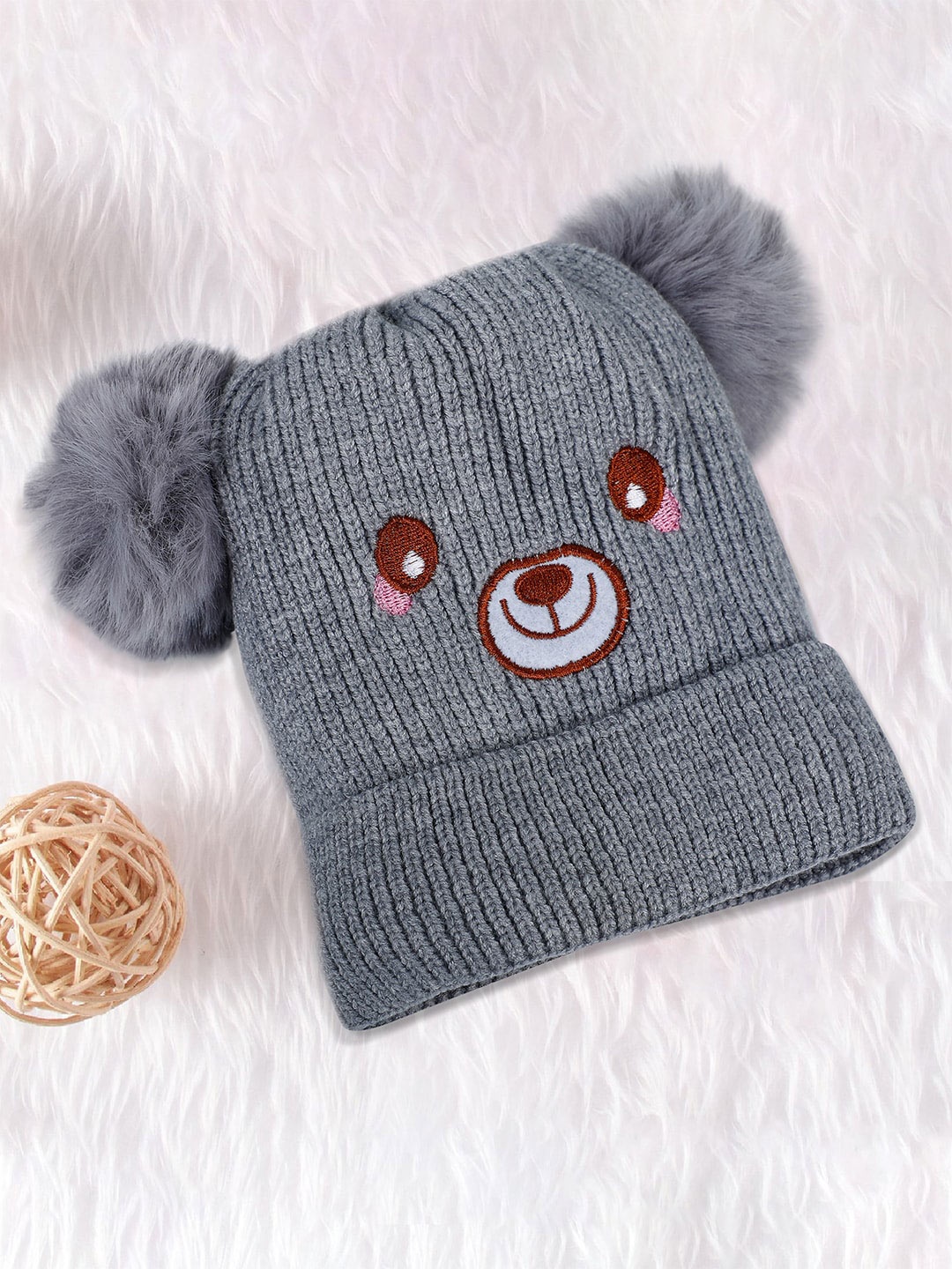 

Baby Moo Kids Woollen Beanie, Grey