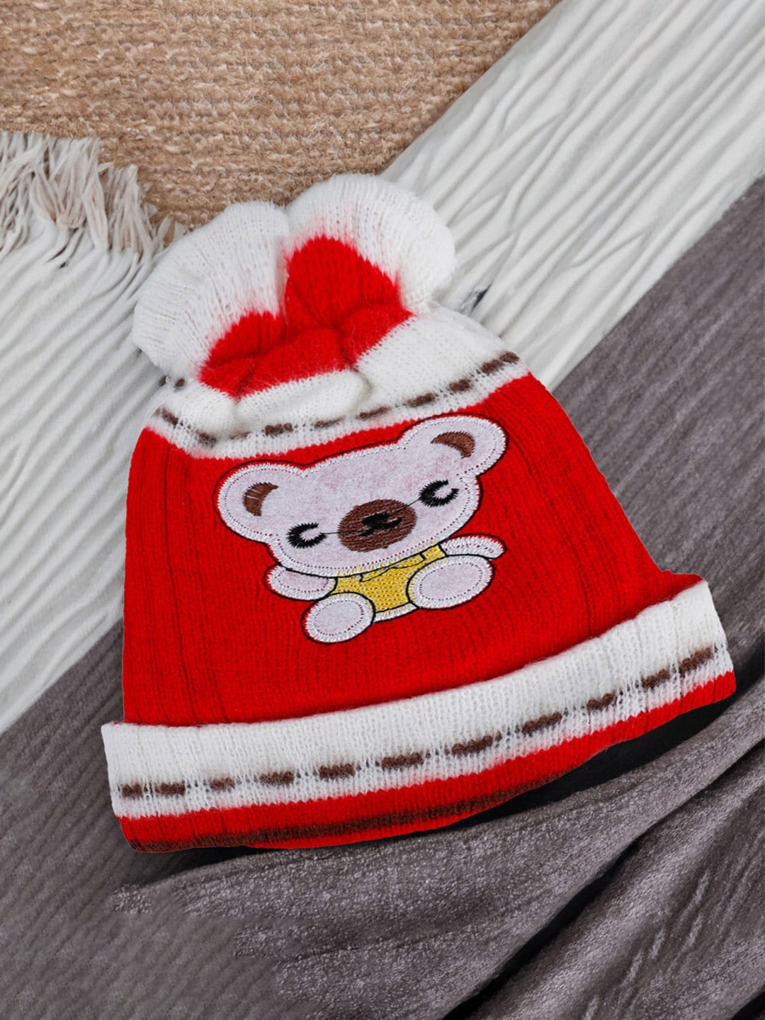 

Baby Moo Kids Woollen Beanie, Red