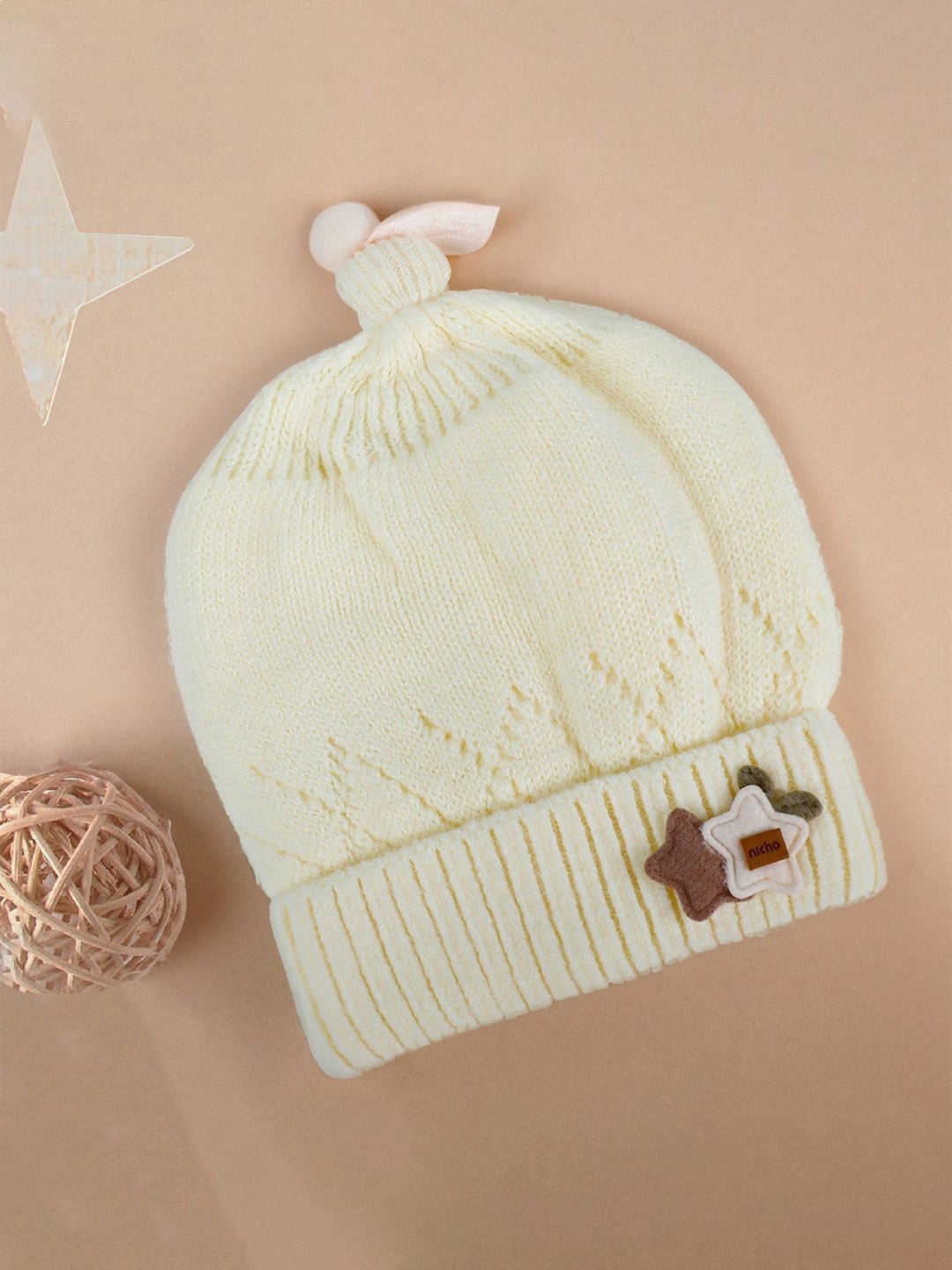 

Baby Moo Kids Woollen Beanie, Cream