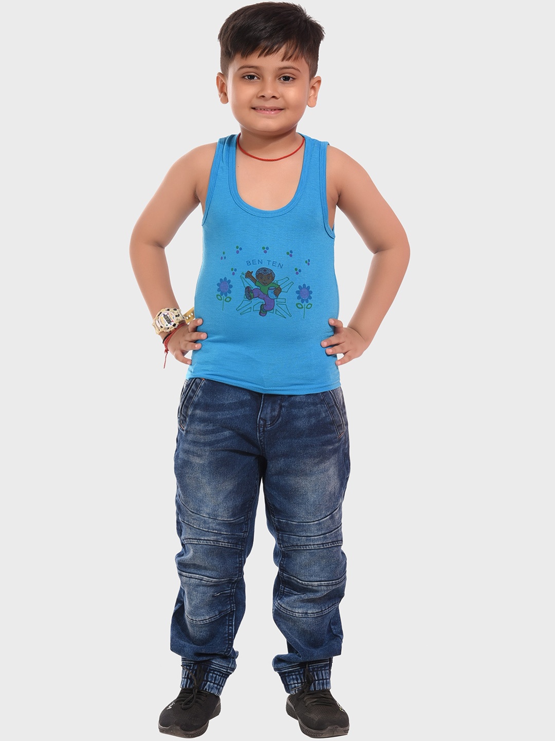 

BAESD Boys Assorted Pack Of 3 Printed Cotton Innerwear Vests