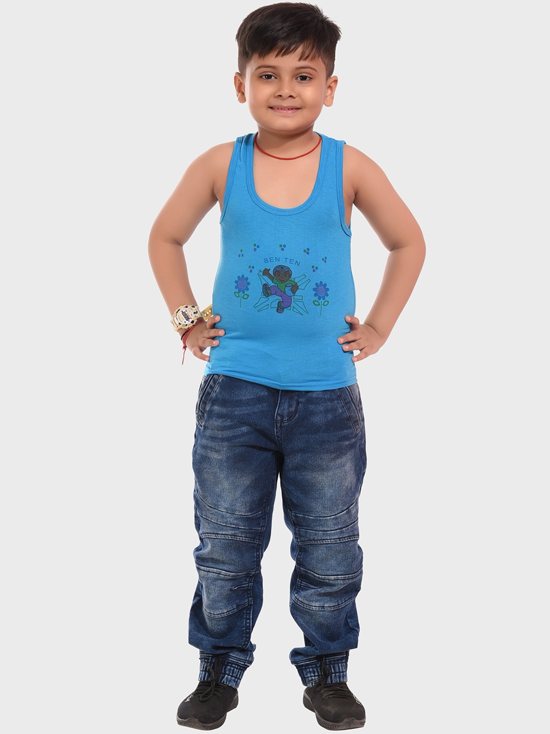 

BAESD Boys Assorted Pack Of 4 Printed Cotton Innerwear Vests