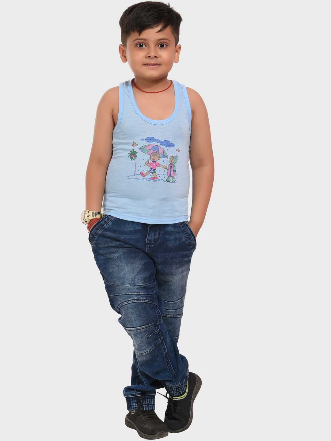 

BAESD Boys Assorted Pack Of 3 Printed Cotton Innerwear Vests