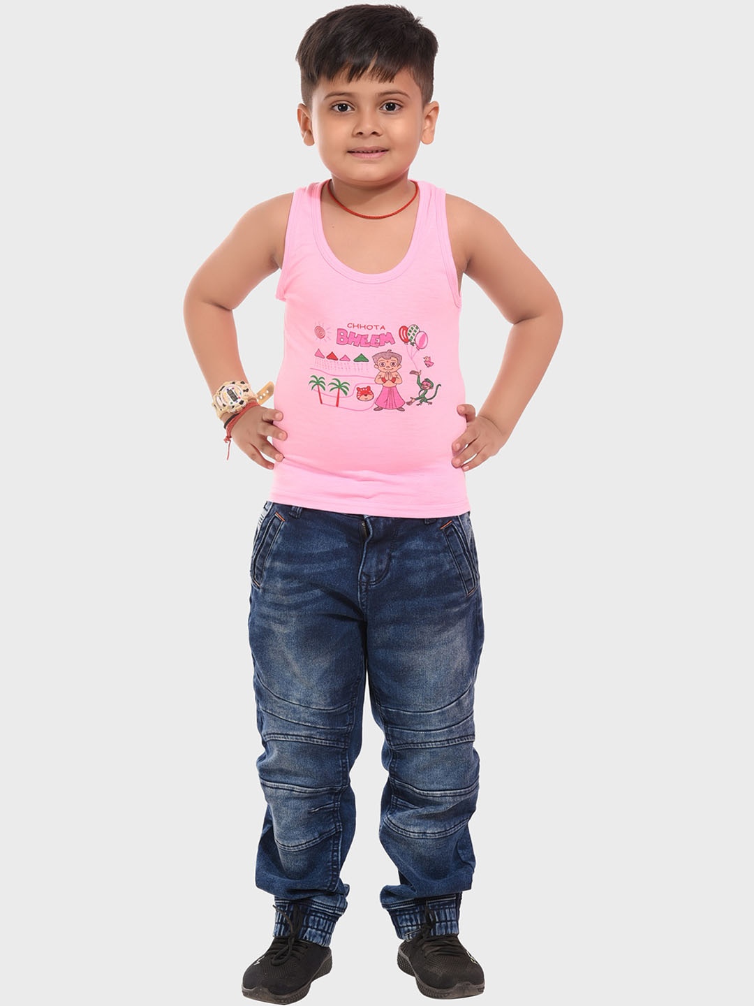 

BAESD Boys Assorted Pack Of 4 Printed Cotton Innerwear Vests