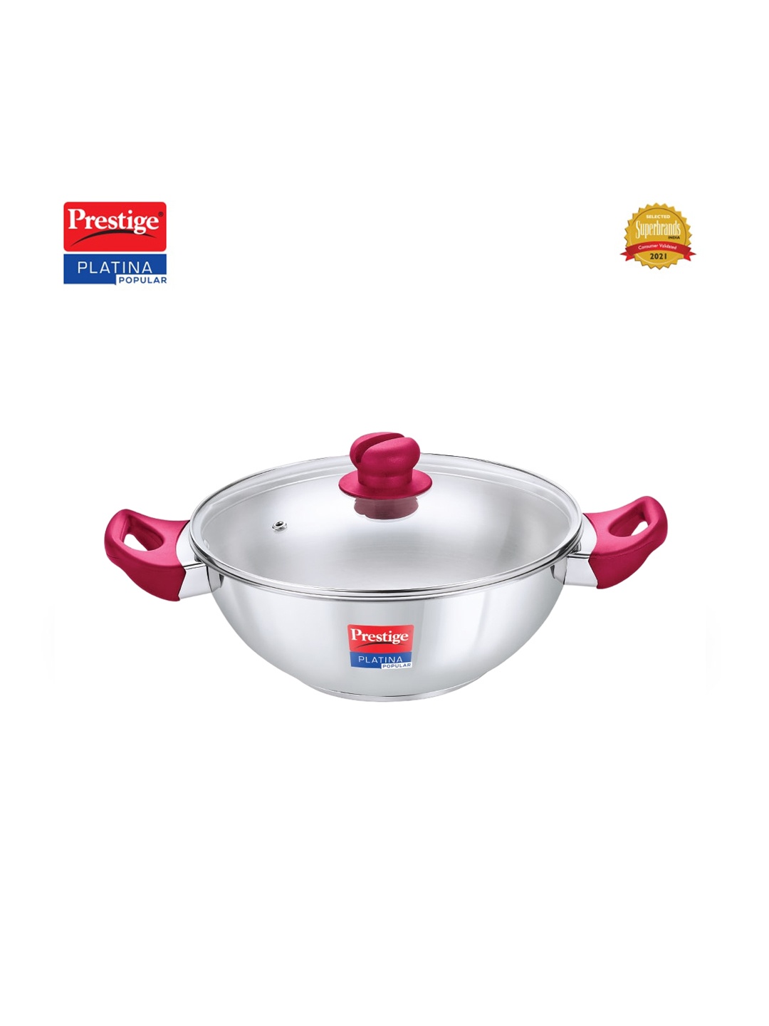 

Prestige Platina Popular Stainless Steel Impact Forged Bottom Kadai, Silver