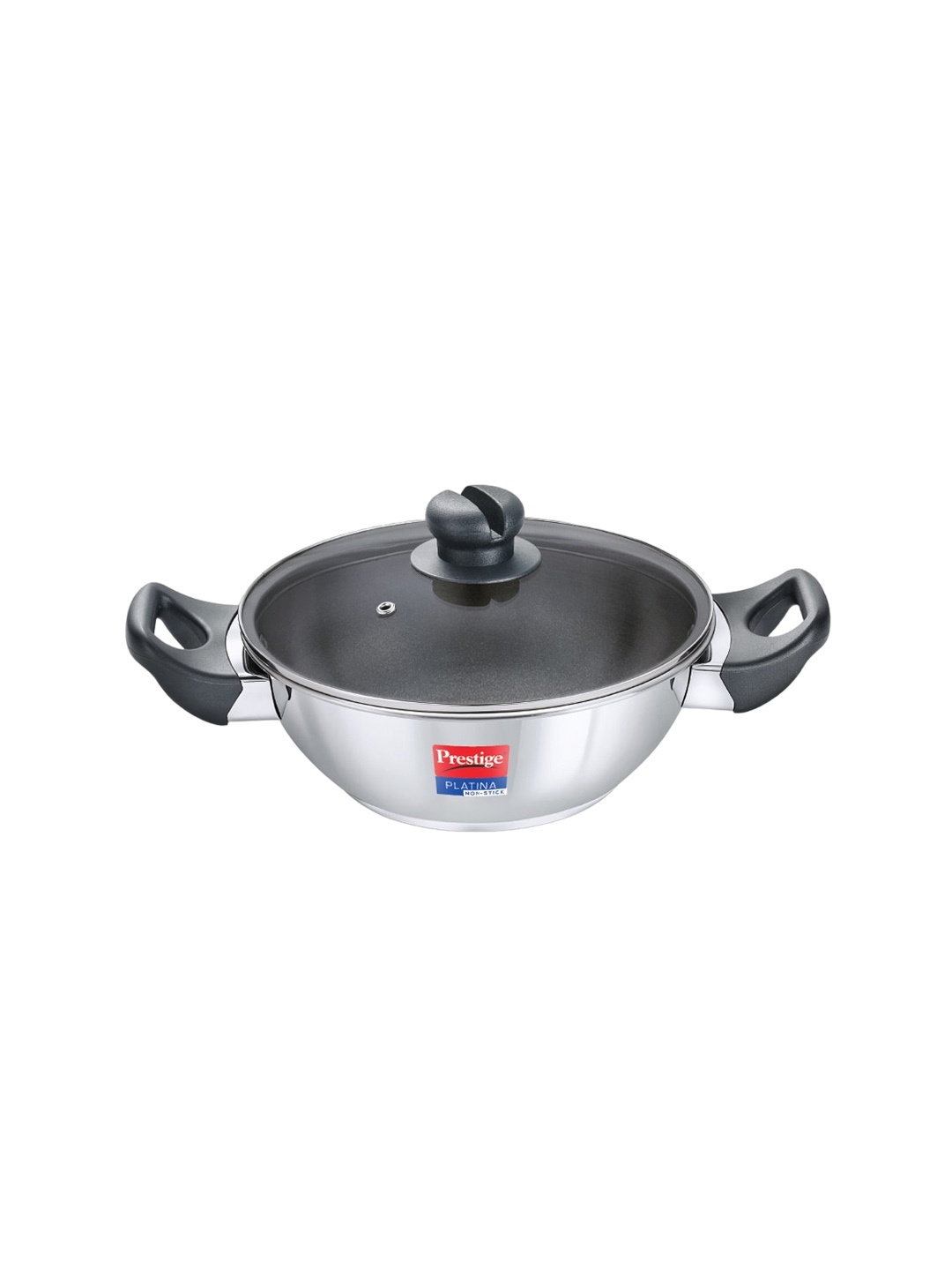 

Prestige Platina Non-Stick Stainless Steel Kadai With Lid 1.5L, Silver