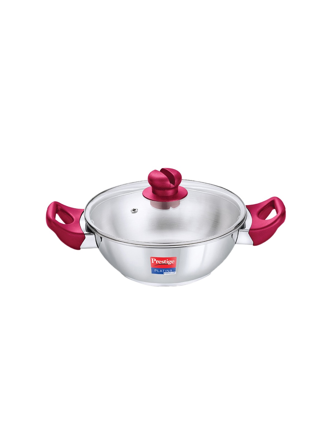 

Prestige Platina Popular Stainless Steel Kadai With Lid, Silver