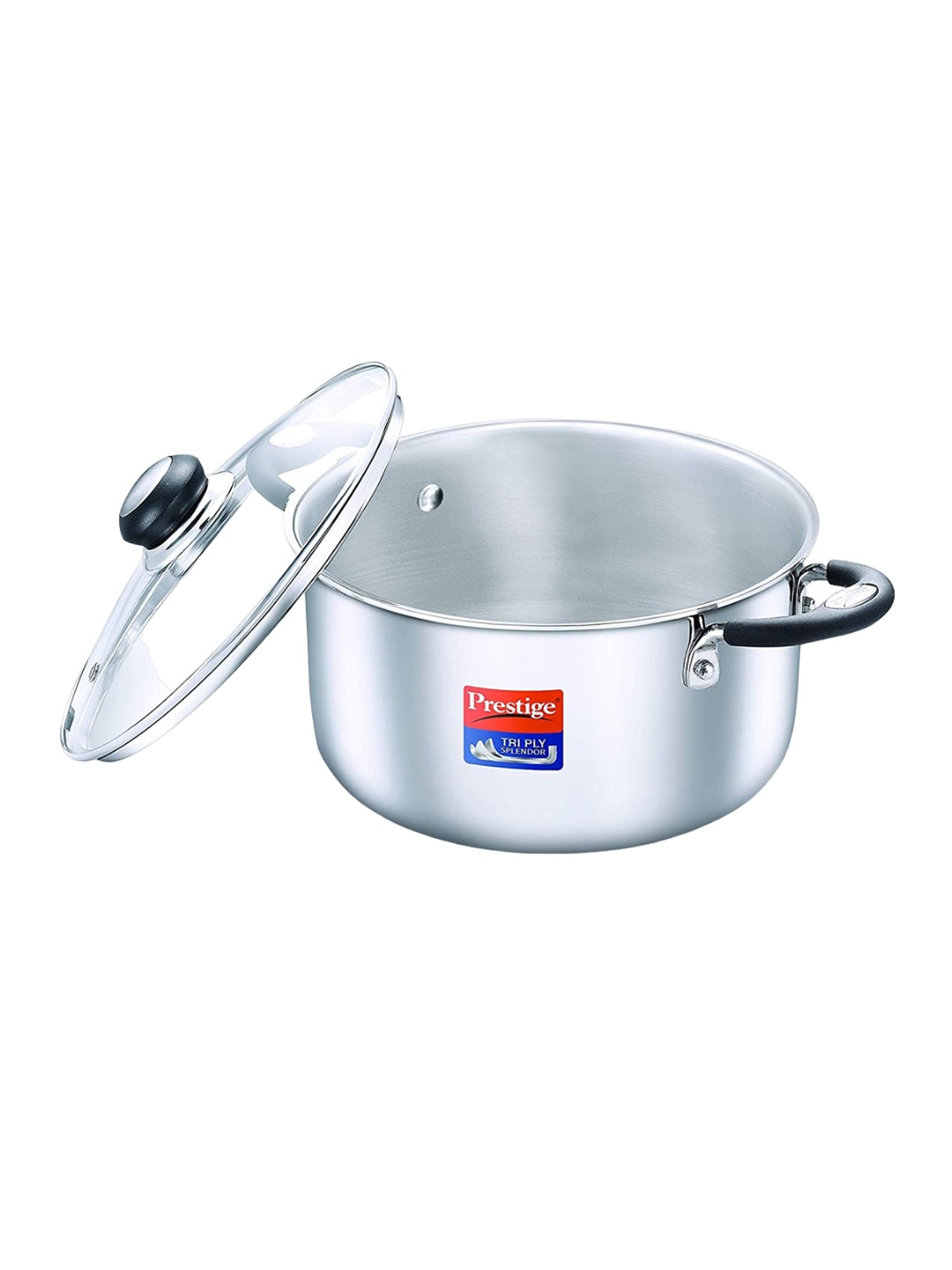 

Prestige Tri Ply Splendor Stainless Steel Casserole With Lid 4.25L, Silver