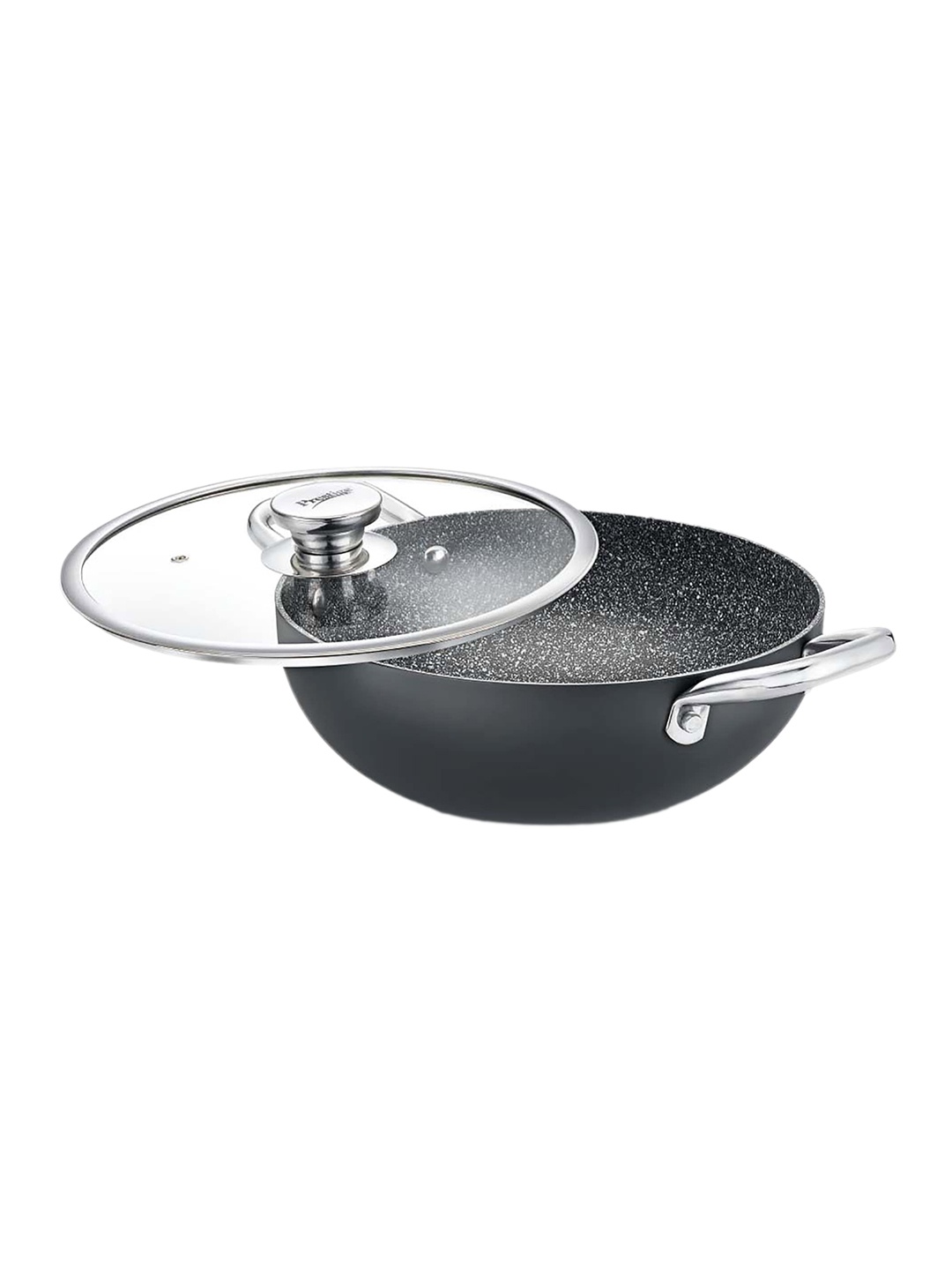 

Prestige Durastone Black Hard Anodised Non-Stick Deep Kadai With Lid - 5 L