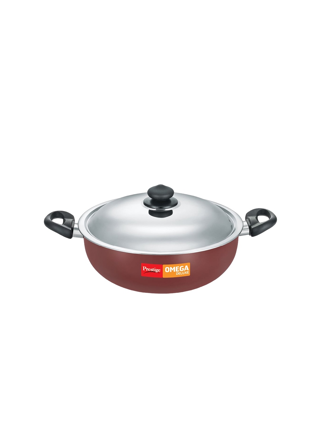 

Prestige Omega Deluxe Gas & Induction Compatible Non-Stick Kadai With Lid 3.5L, Red