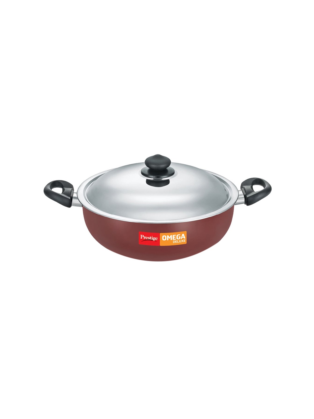 

Prestige Omega Deluxe Red Stainless Steel Non-Stick Kadai With Lid 5L