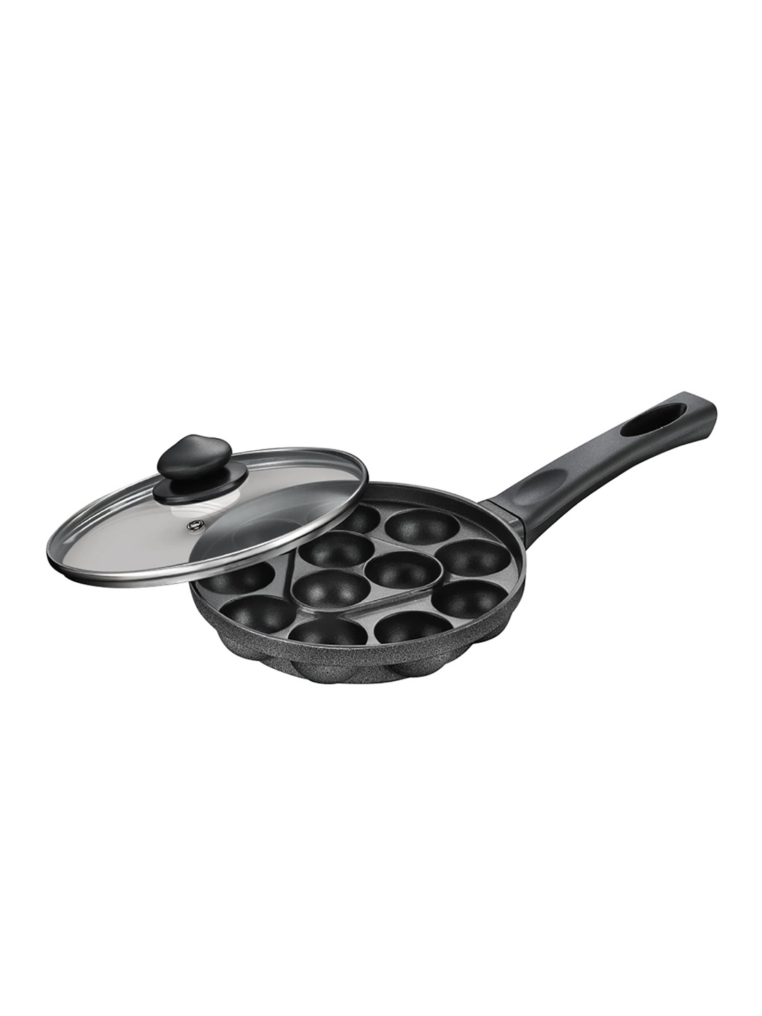 

Prestige Omega Select Plus Black Non-Stick Paniyarakkal Pan With Glass Lid-12 Pits