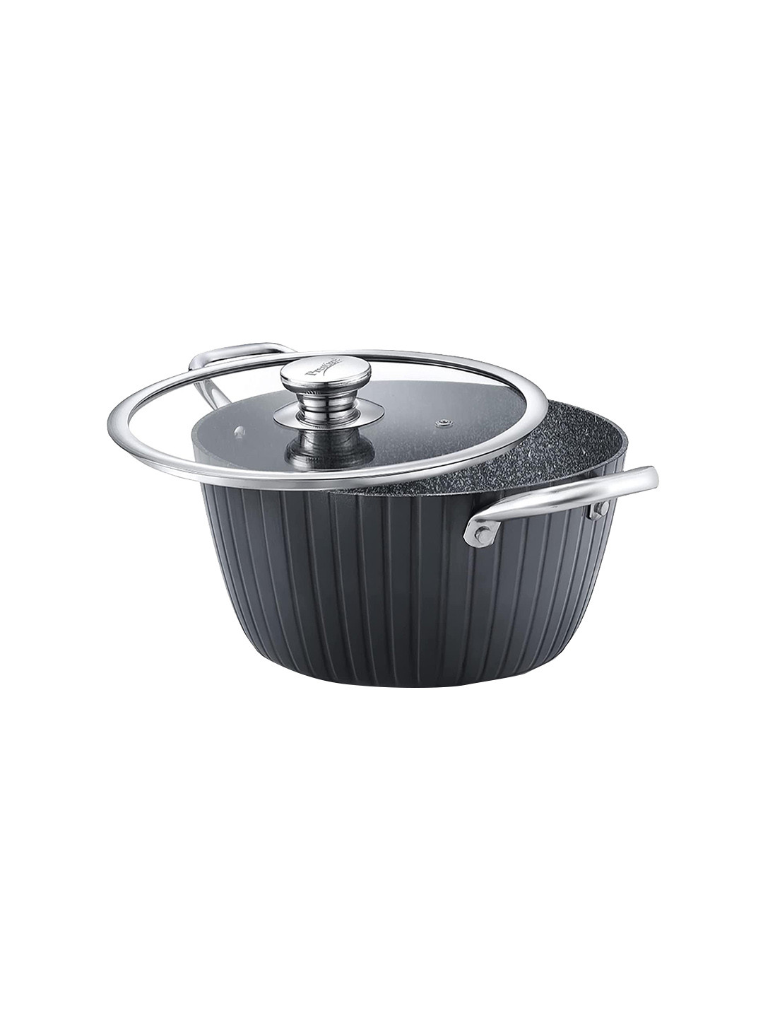 

Prestige Durastone Hard Anod Black Non-Stick Casserole With Glass Lid - 4L