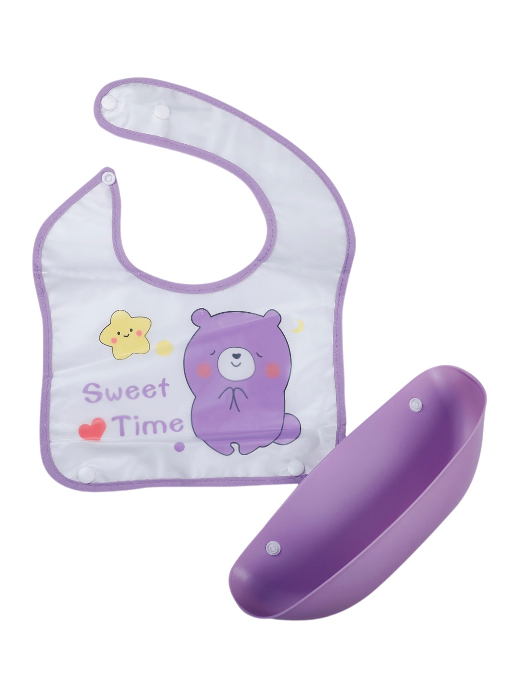

Baby Moo Kids Printed Bibs, Purple