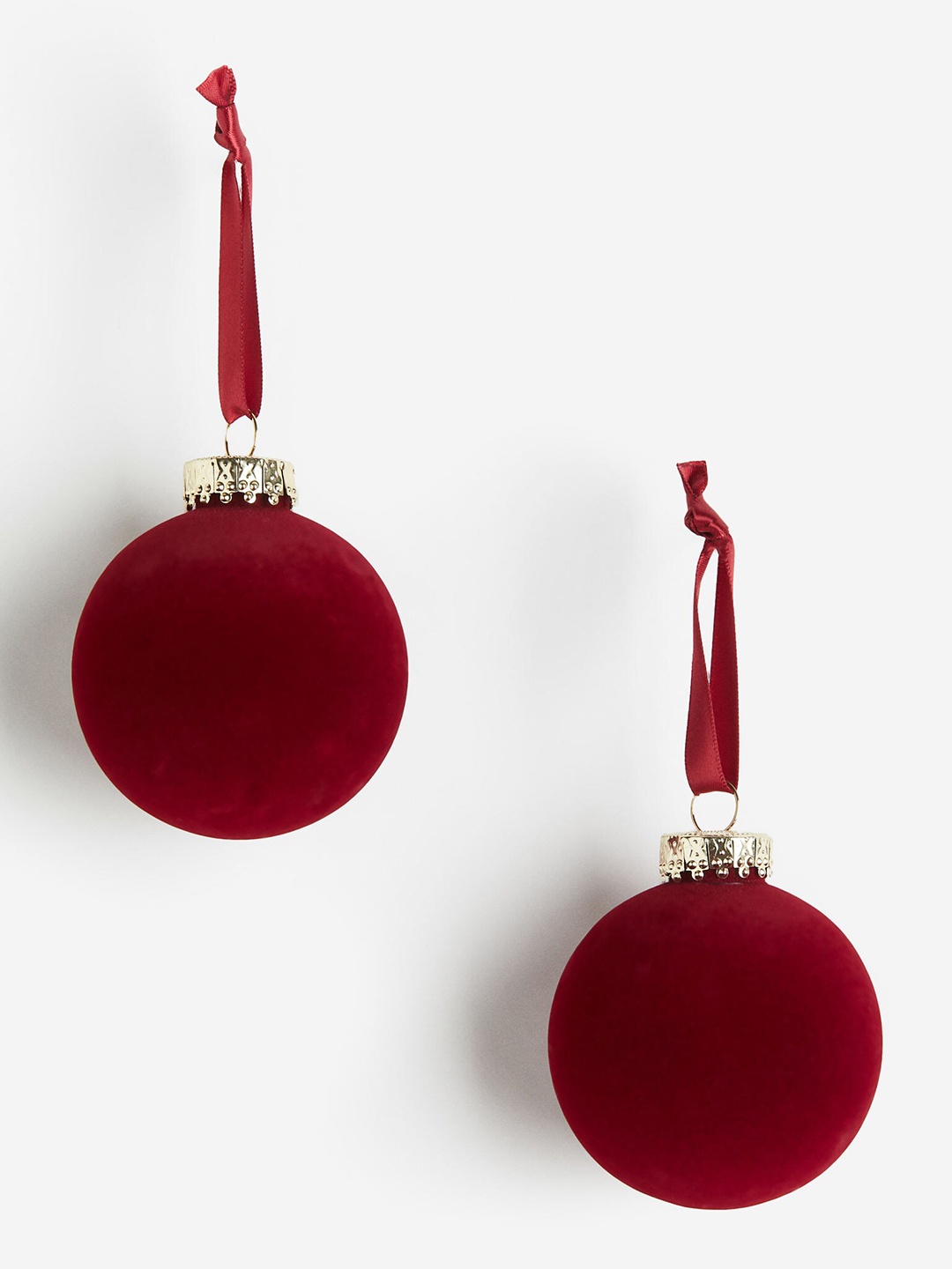 

H&M Red 2-Pack Flocked Baubles