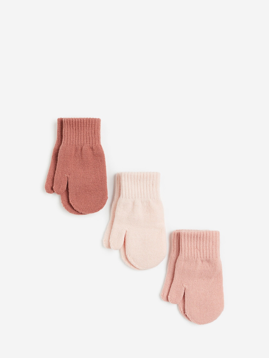 

H&M Girls 3-Pcs Mittens, Pink