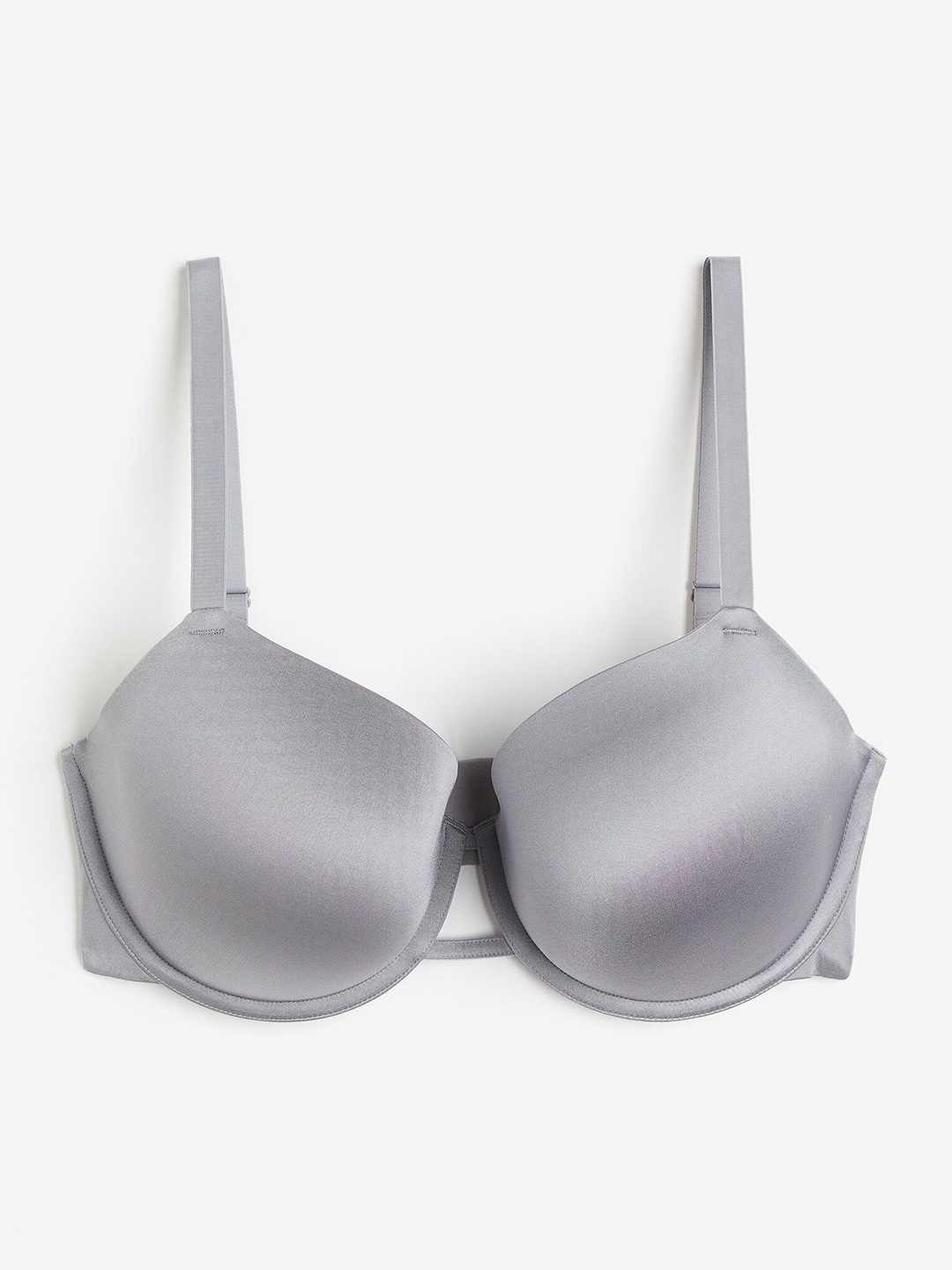 

H&M Microfibre Padded Underwired Bra, Grey