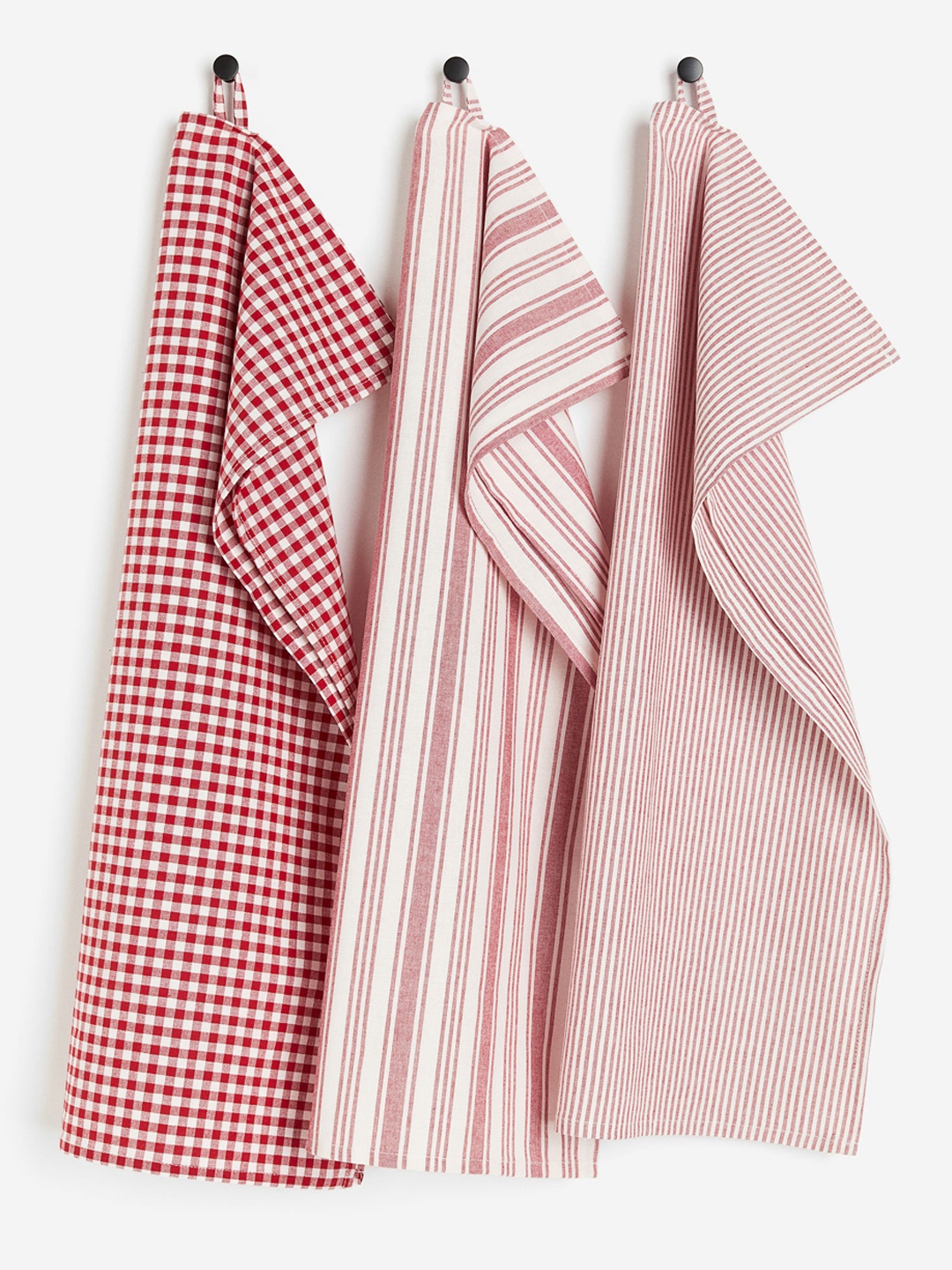 

H&M 3-Pack Cotton Tea Towels, Red