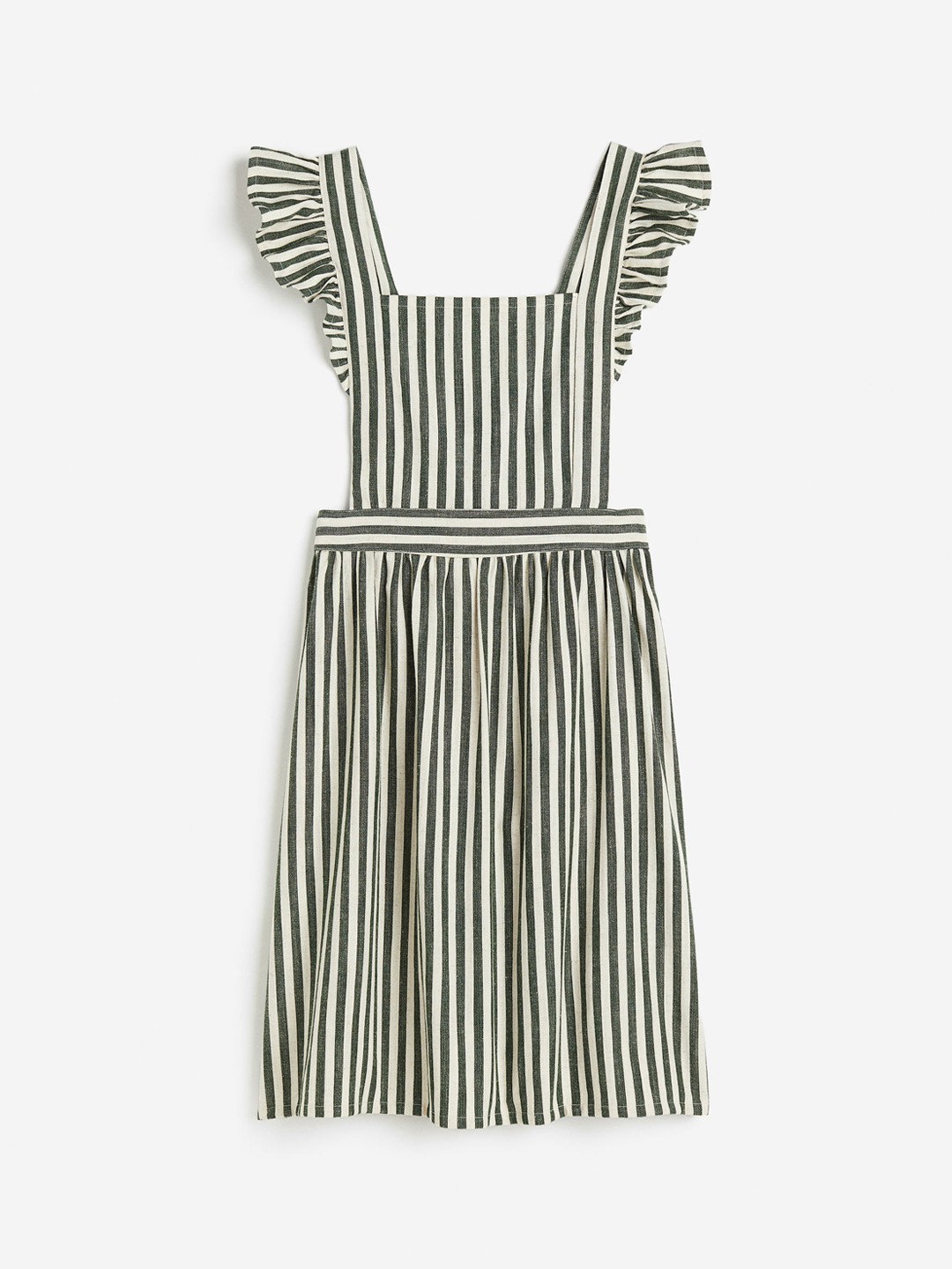 

H&M Striped Linen-Blend Apron, Green