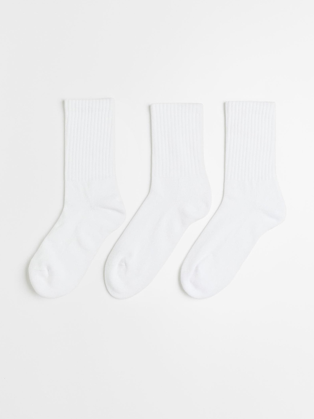 

H&M Women Pack Of 3 Fine-knit Calf-Length Socks, White