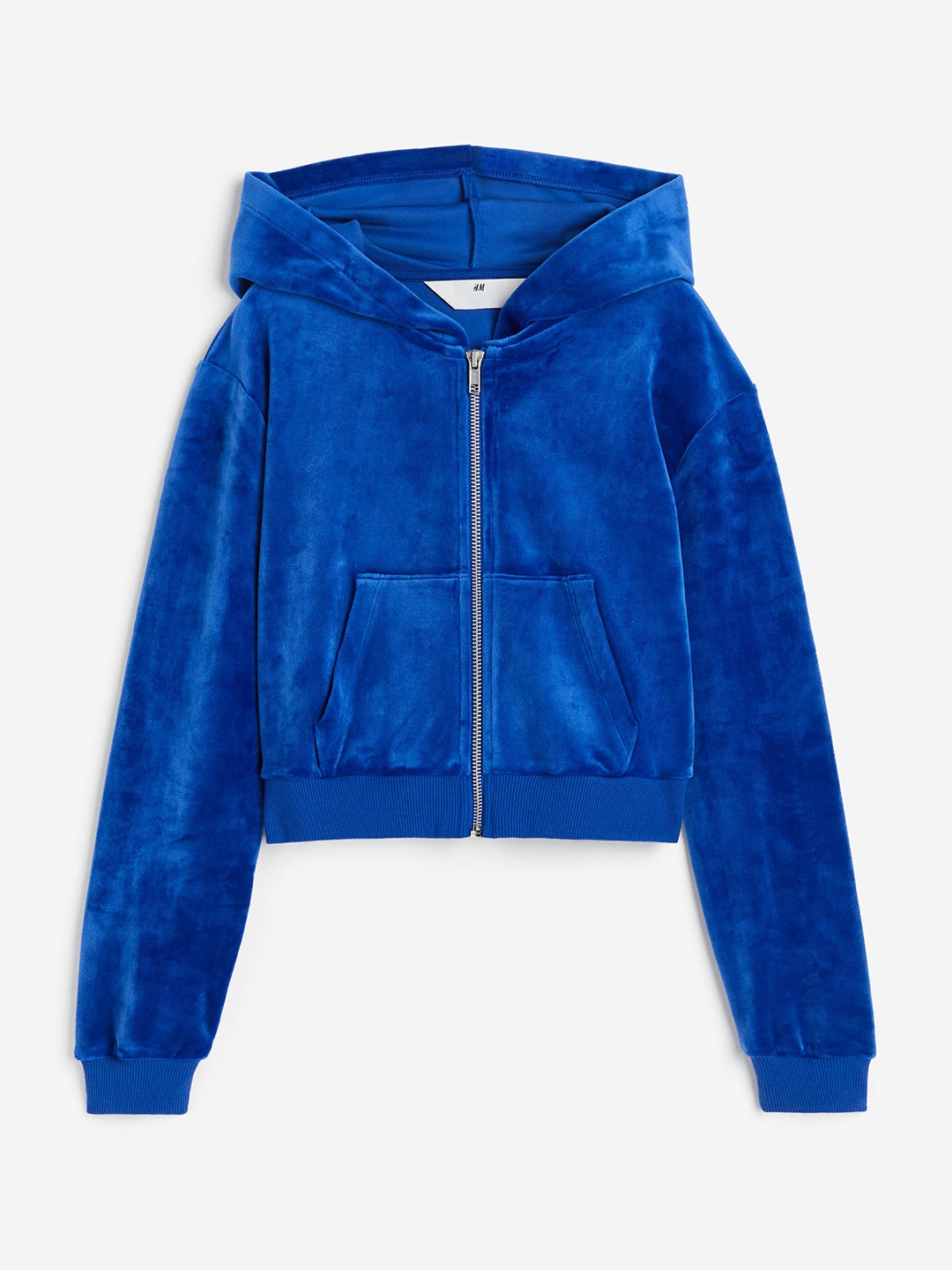 

H&M Girls Velour Zip-Through Hoodie, Blue