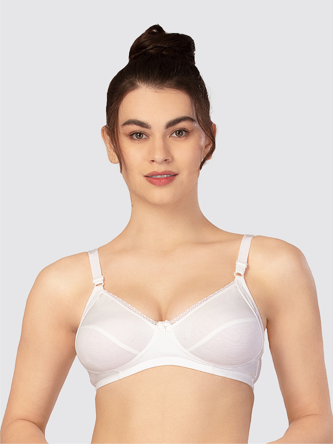 

Lovable Cut & Sew Full Coverage Cotton Everyday Bra With All Day Comfort, White