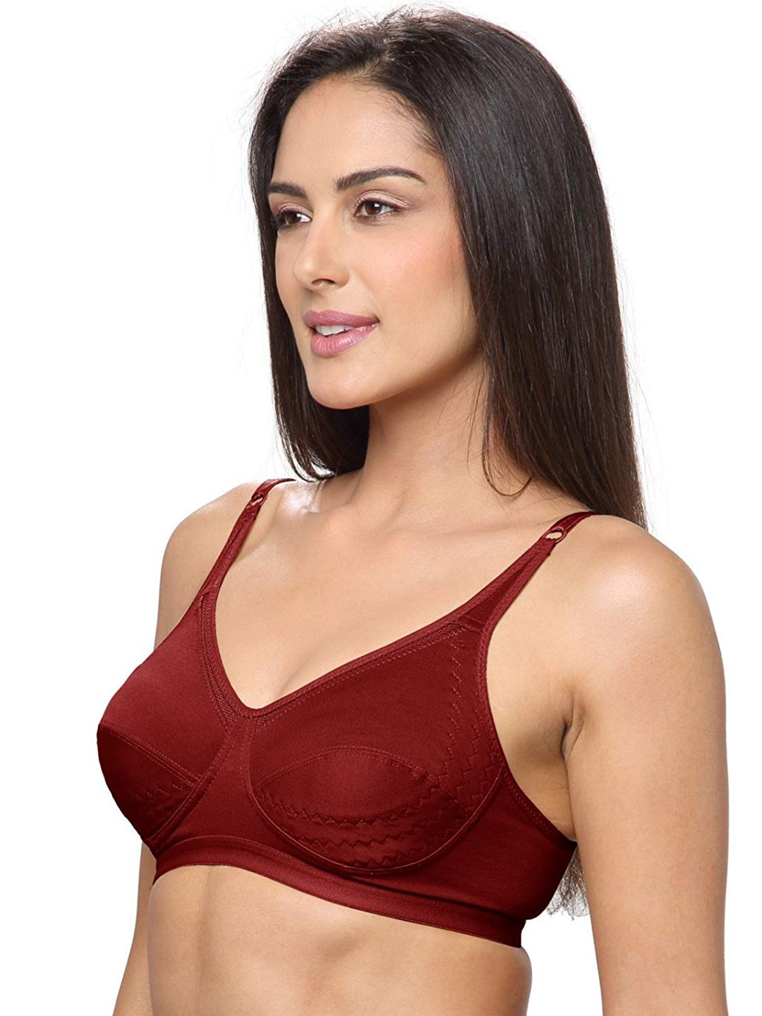 

Lovable Cut & Sew Full Coverage Cotton Everyday Bra With All Day Comfort, Maroon