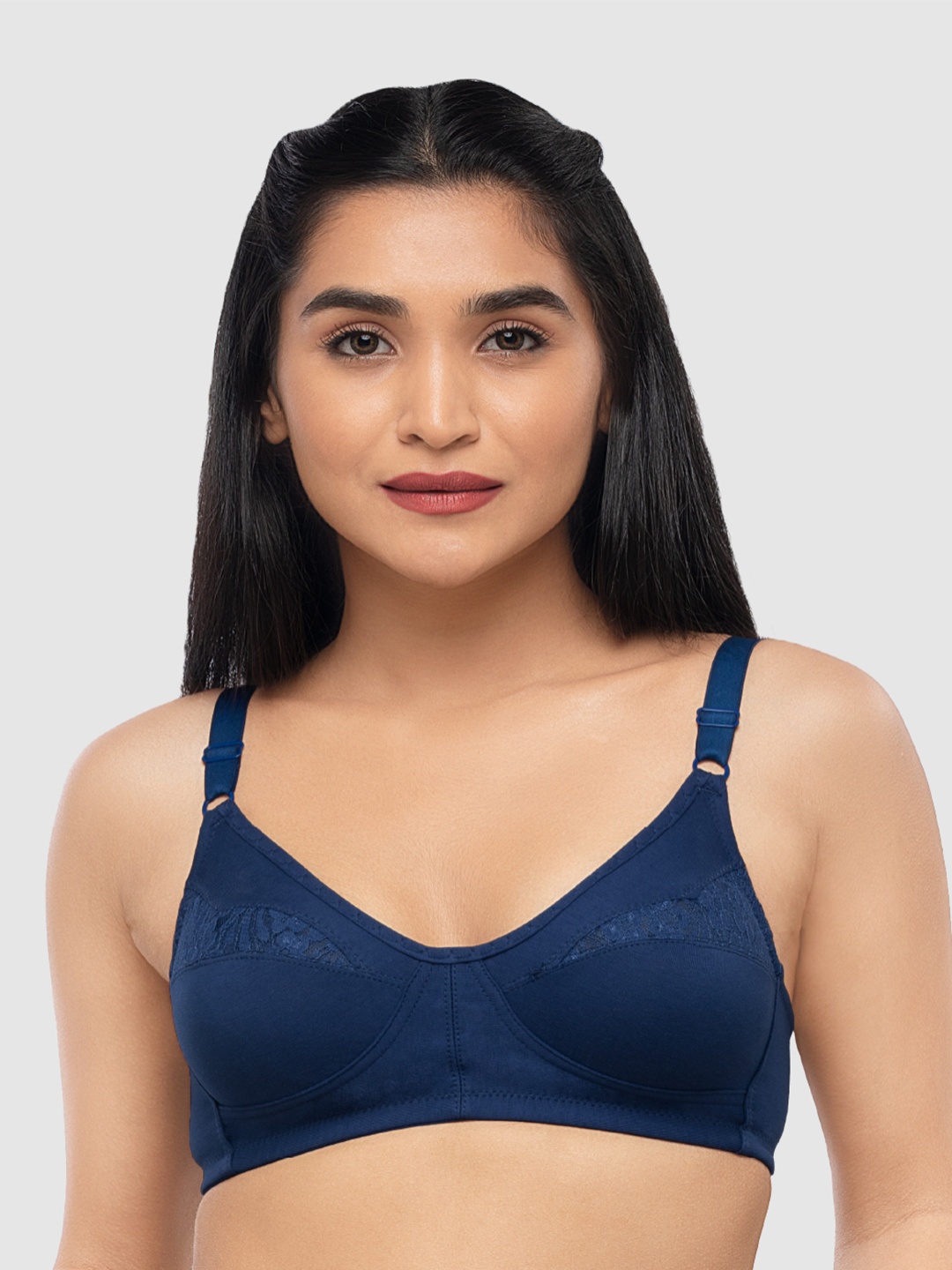 

Lovable Full Coverage Non Padded Cotton Everyday Bra With All Day Comfort, Navy blue