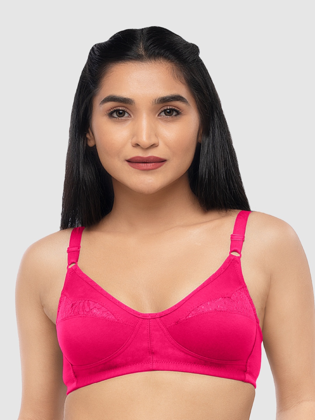 

Lovable Full Coverage Non Padded Cotton Everyday Bra With All Day Comfort, Pink