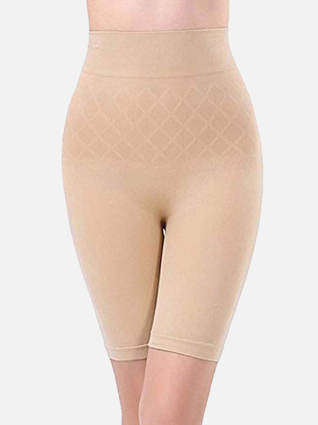 

Flenzy Women Self Design High-Waist Tummy & Thigh Shapewear, Beige
