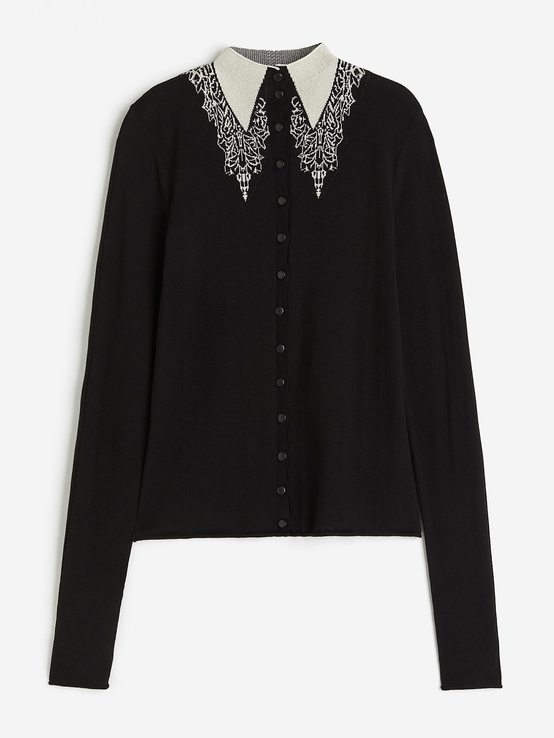 

H&M Trompe L'oeil-Motif Cardigan Sweaters, Black