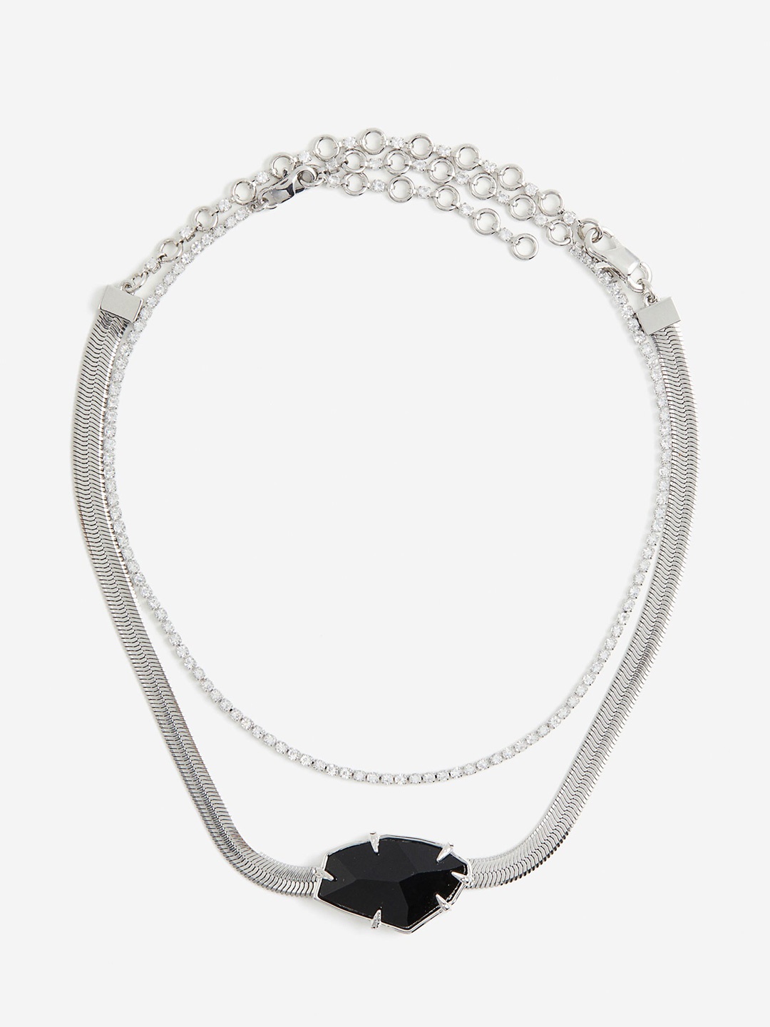 

H&M Stone-Studded Necklace, Silver