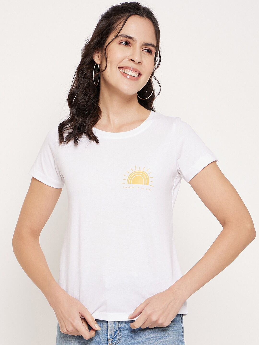 

Mast & Harbour Graphic Printed Pure Cotton T-shirt, White