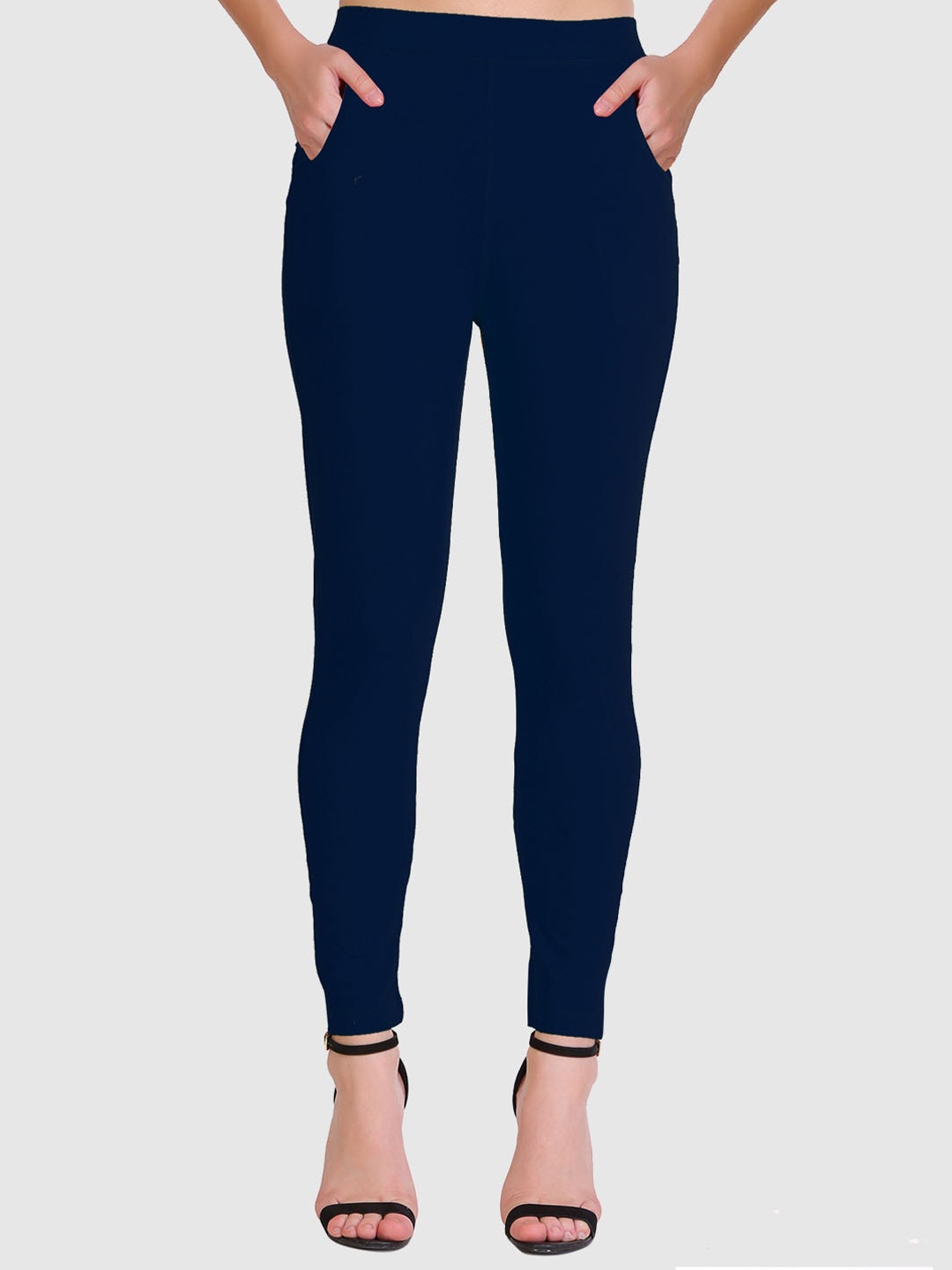 

SAUNDARYA Anti-Pilling Ankle-Length Leggings, Navy blue