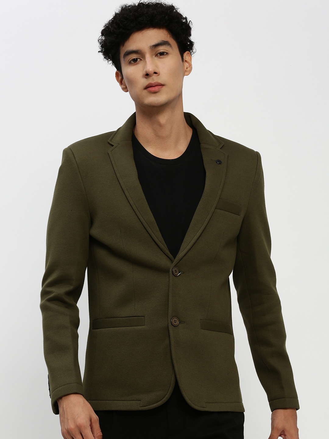 

SHOWOFF Men Notched Lapel Single Breasted Slim Fit Blazer, Olive