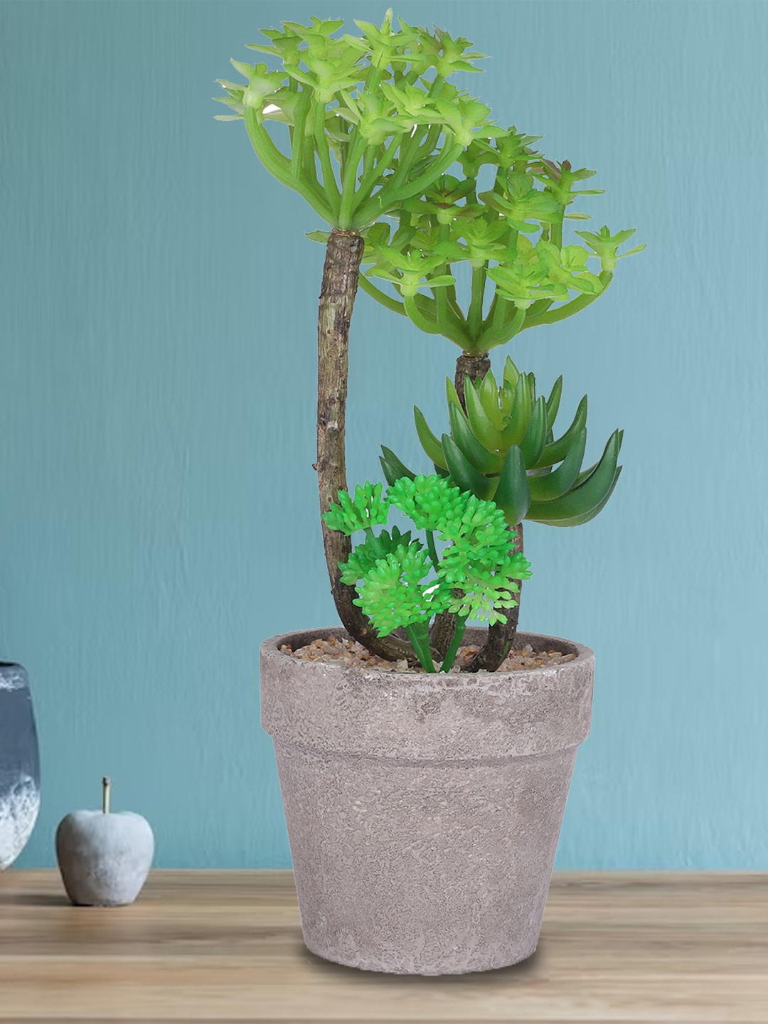

Kuber Industries Green & Grey Artificial Bonsai Plant With Pot