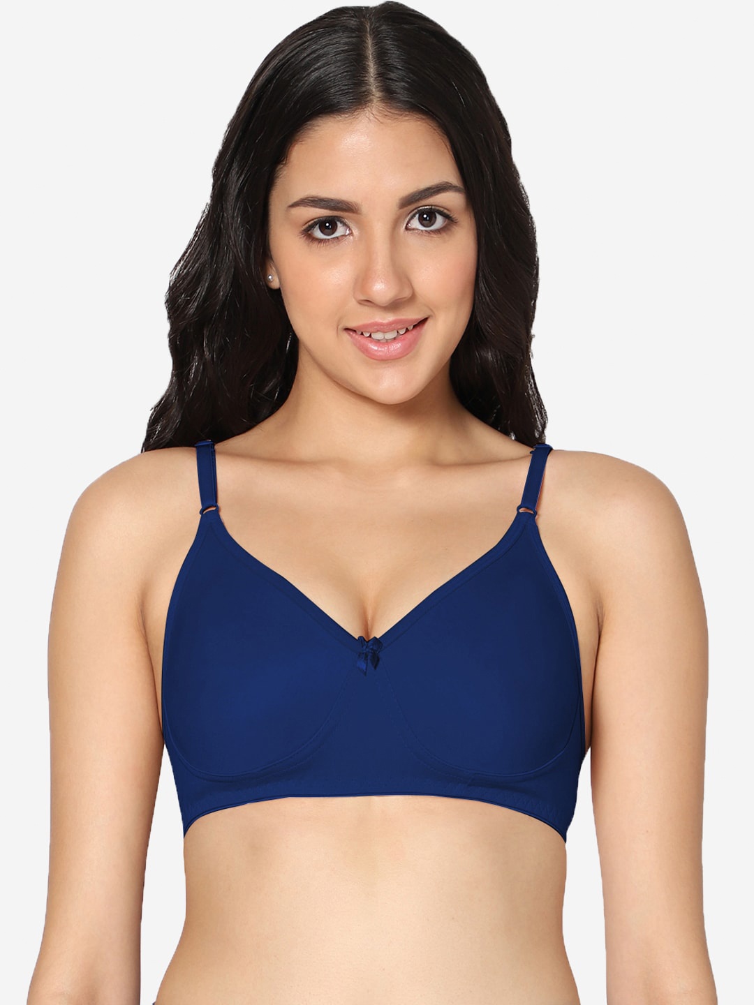 

In Care Full Coverage Non Padded All Day Comfort Super Support Cotton T-shirt Bra, Blue