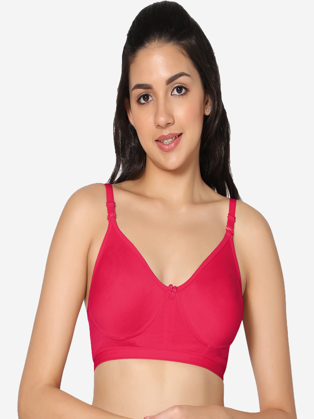 

In Care Full Coverage Non Padded All Day Comfort Super Support Cotton T-shirt Bra, Magenta
