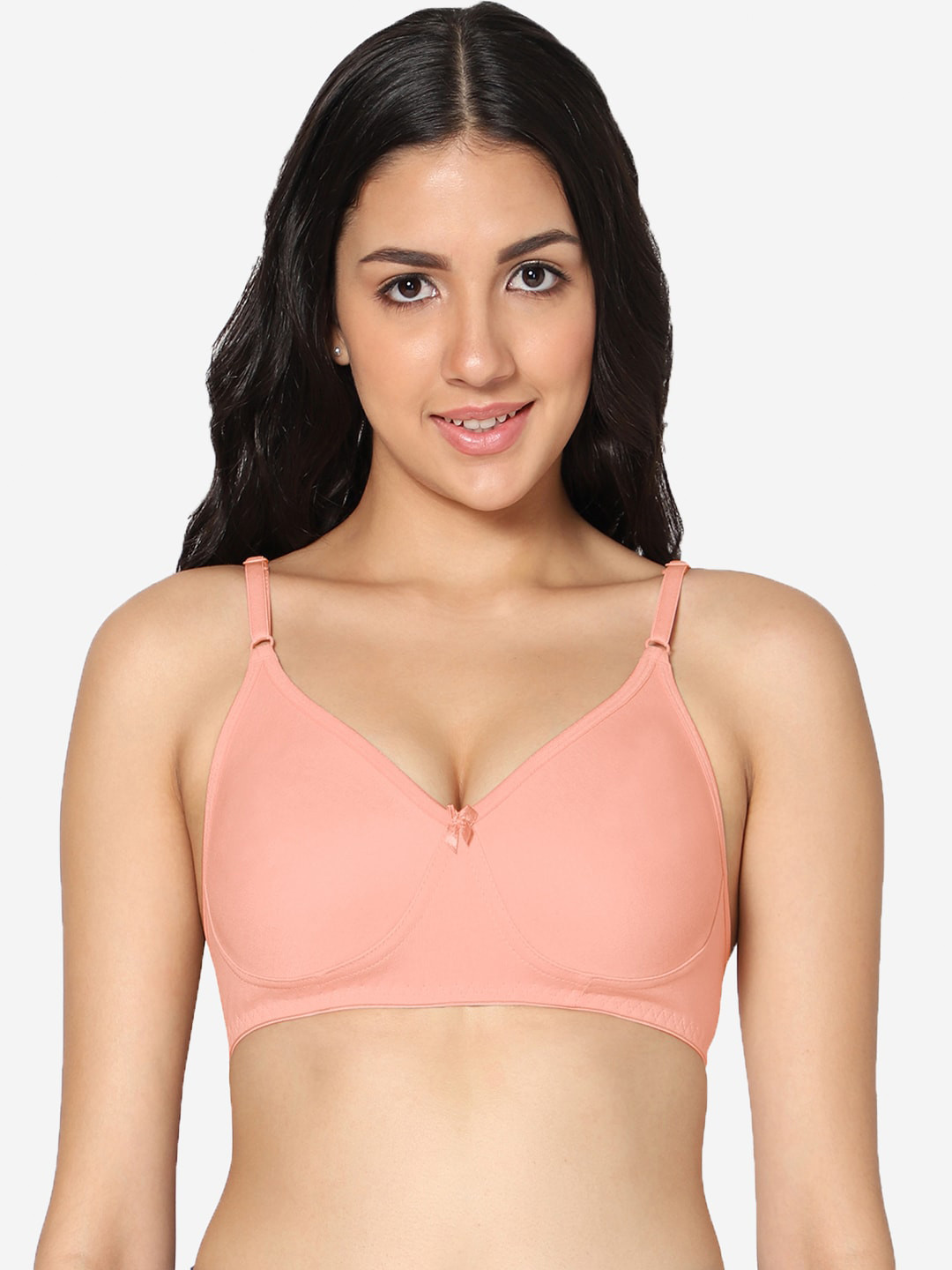 

In Care Full Coverage Non Padded Supper Support All Day Comfort Cotton T Shirt Bra, Peach