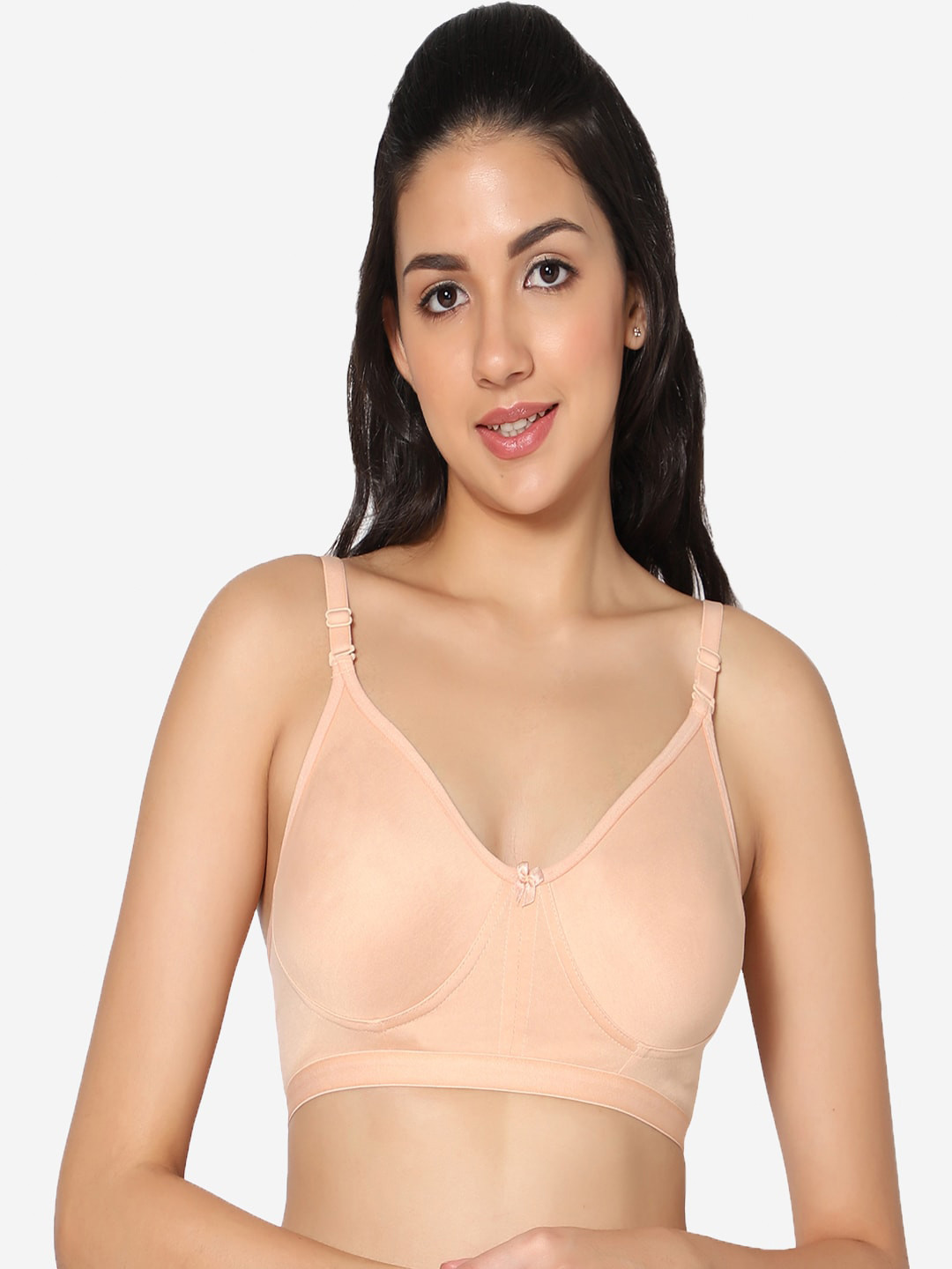 

In Care Full Coverage Non Padded All Day Comfort Super Support Cotton T-shirt Bra, Beige
