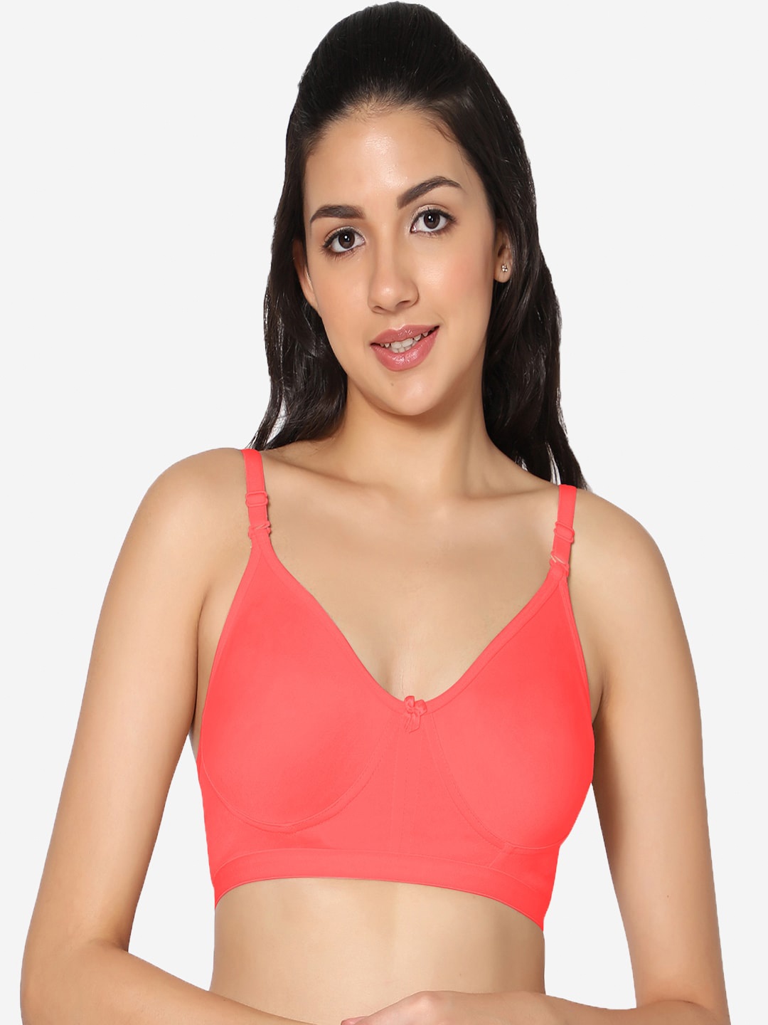 

In Care Seamless Full Coverage Pure Cotton T-shirt Bra With All Day Comfort, Red