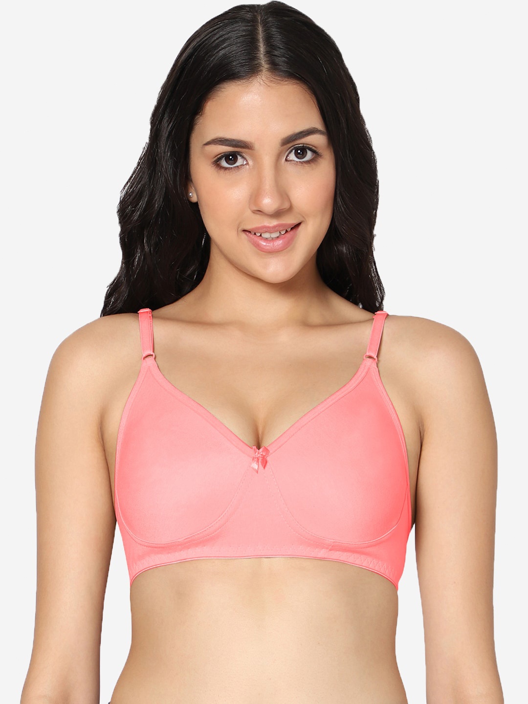 

In Care Full Coverage Non Padded All Day Comfort Super Support Cotton T-shirt Bra, Pink