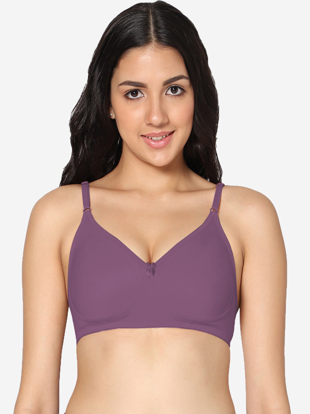 

In Care Full Coverage Non Padded All Day Comfort Super Support Cotton T-shirt Bra, Purple