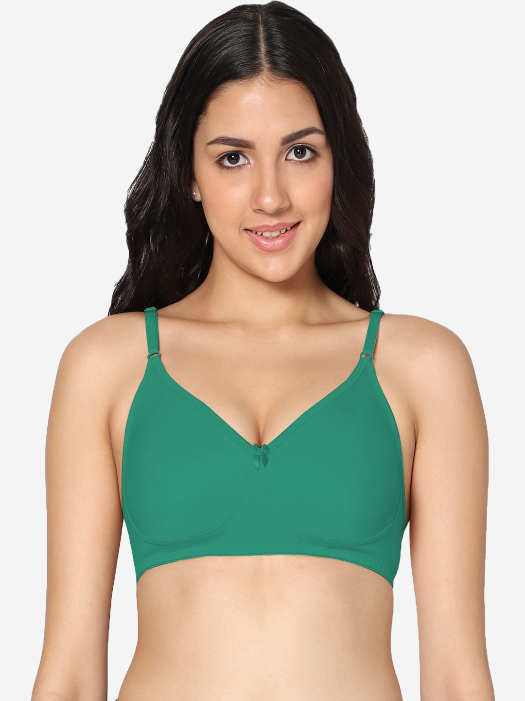 

In Care Full Coverage Non Padded All Day Comfort Super Support Cotton T-shirt Bra, Green