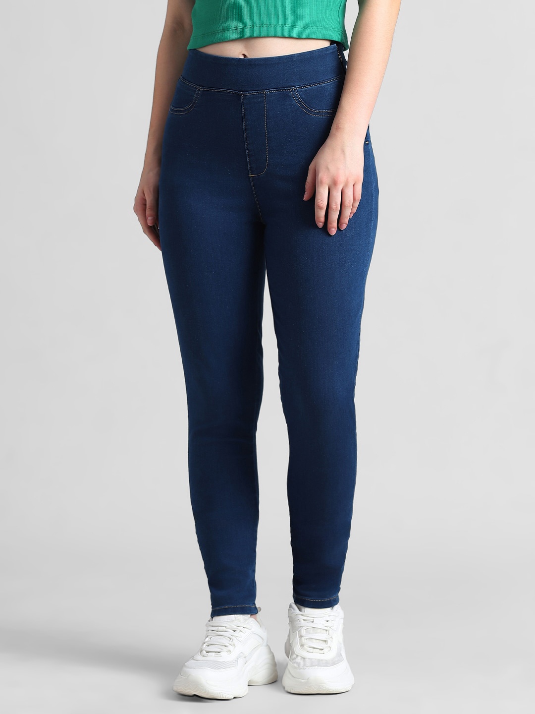 

ONLY Onlmania Royal Skinny Fit Washed Denim Jeggings, Blue