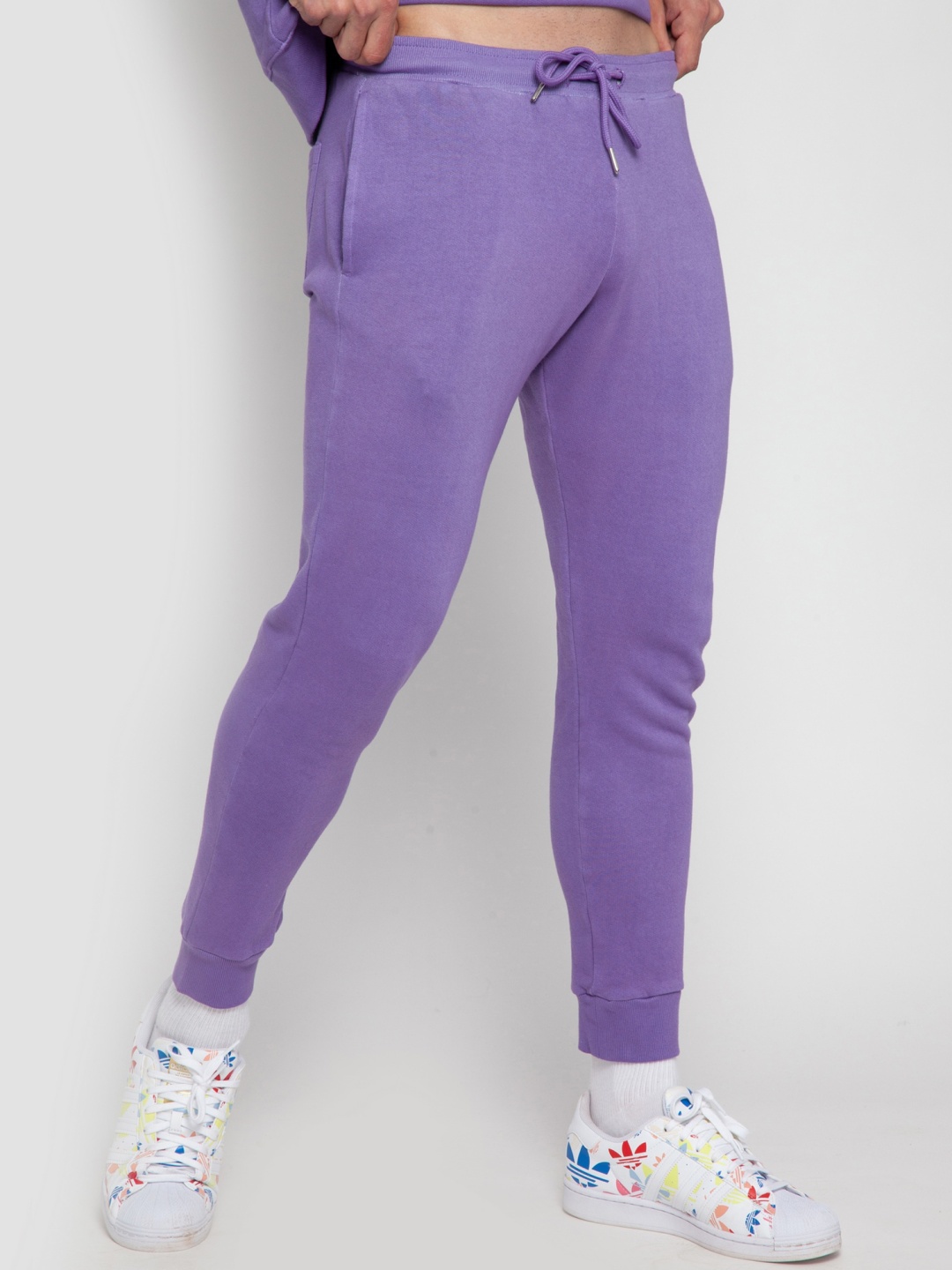 

CAVA Men Mid-Rise Cotton Joggers, Purple