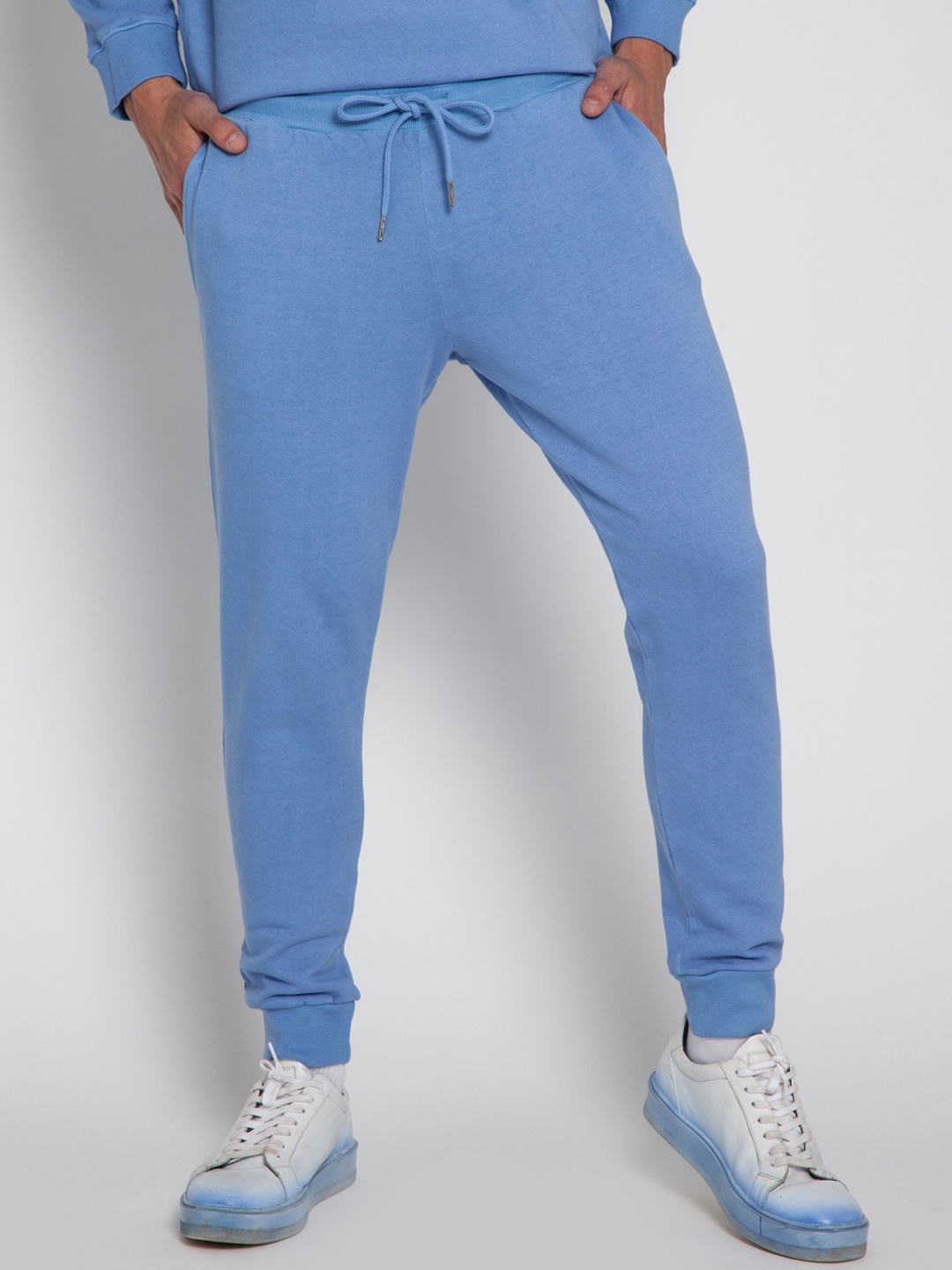 

CAVA Men Mid-Rise Cotton Joggers, Blue