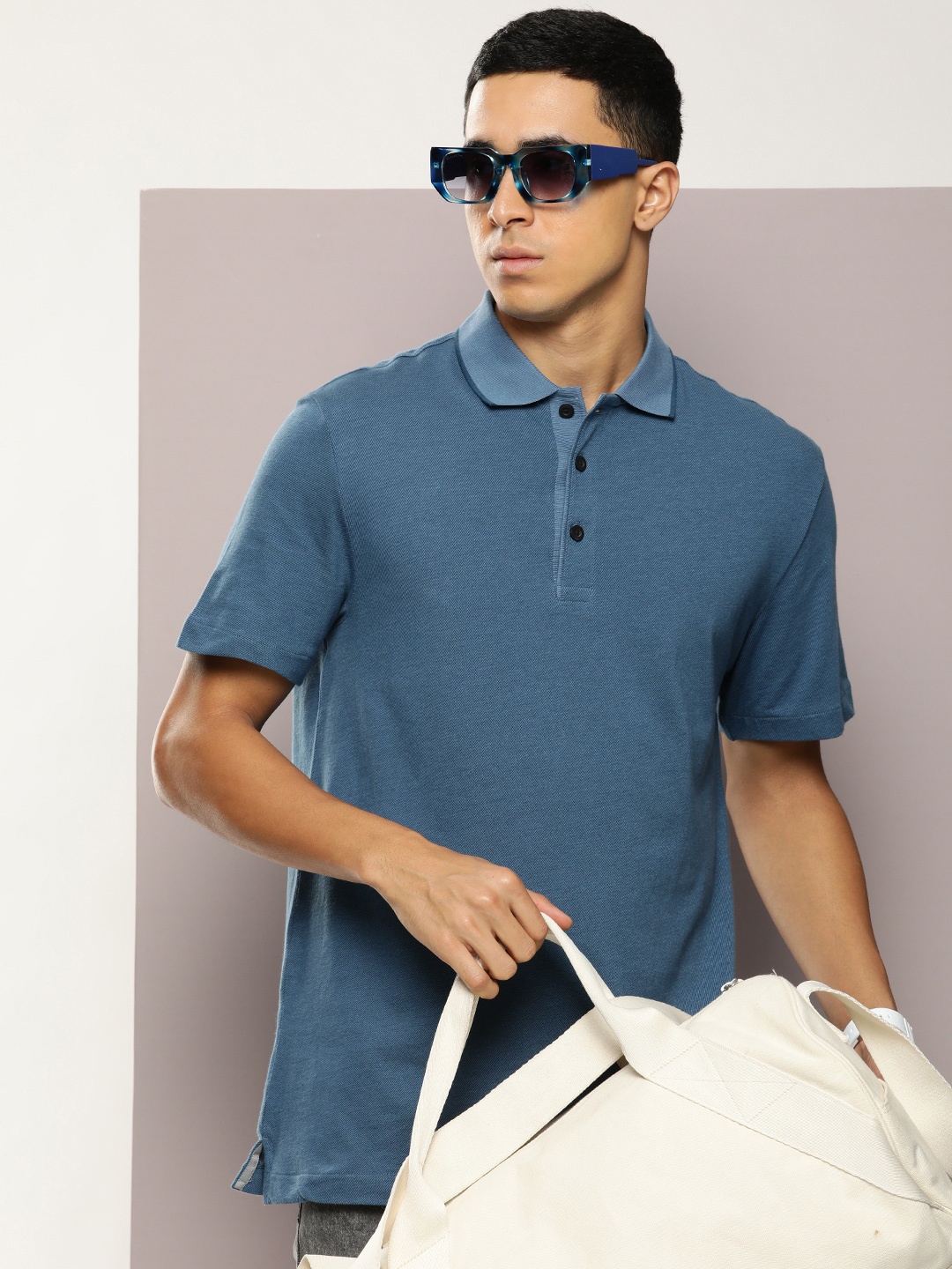 

Kook N Keech Men Polo Collar Pure Cotton T-shirt, Blue